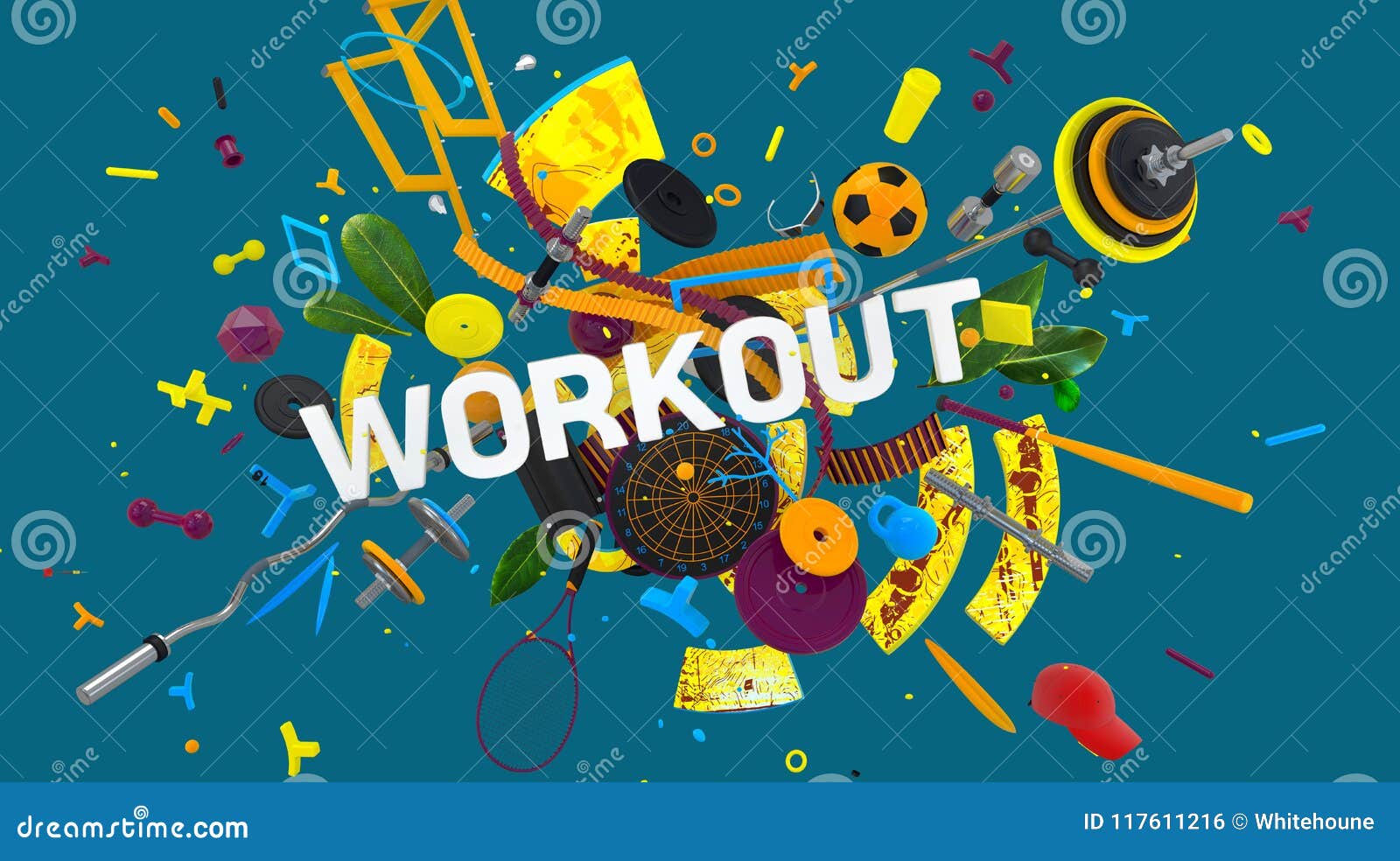 Workout colorful concept stock illustration. Illustration of tennis