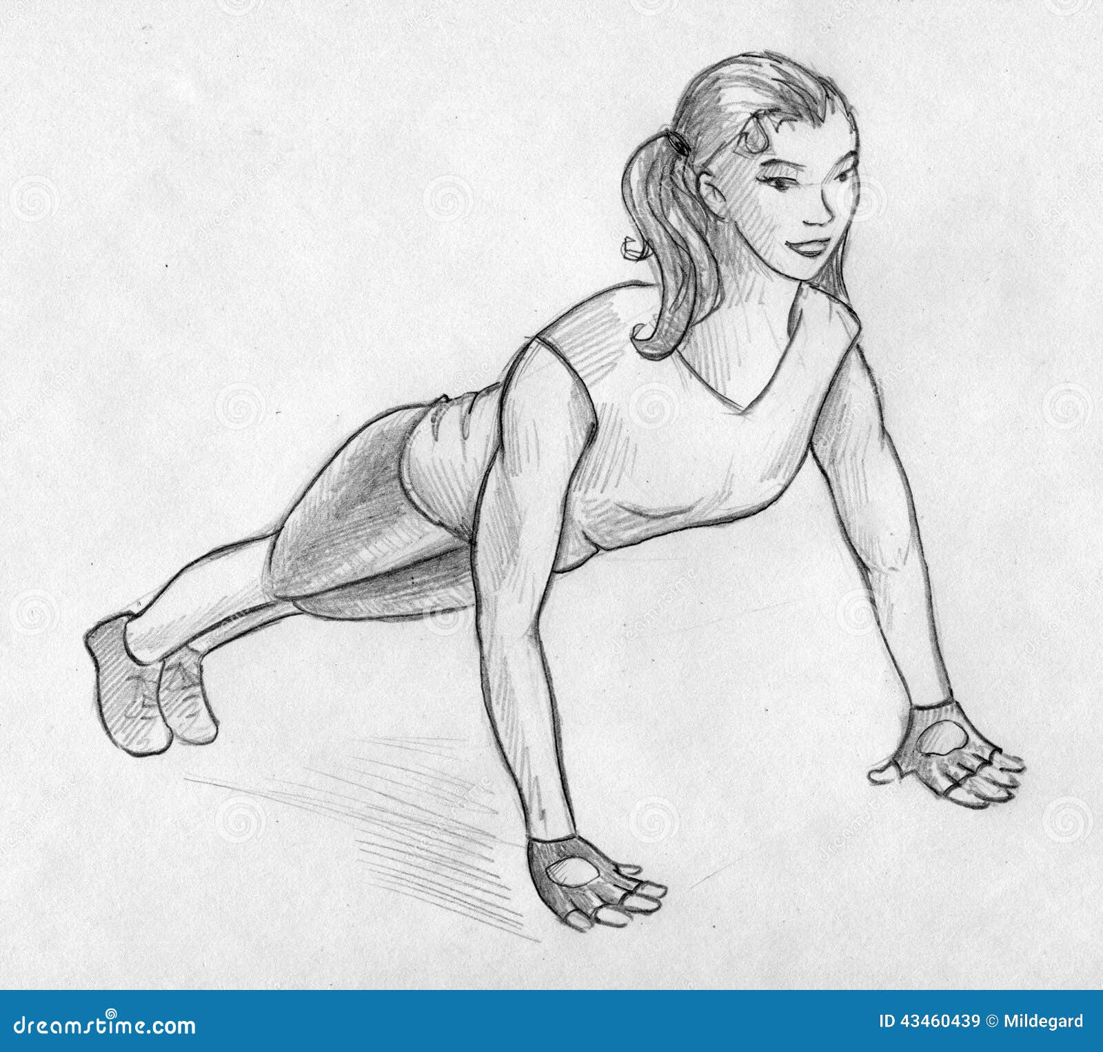 Workout girl stock illustration. Image of drawing, drawings - 43460439