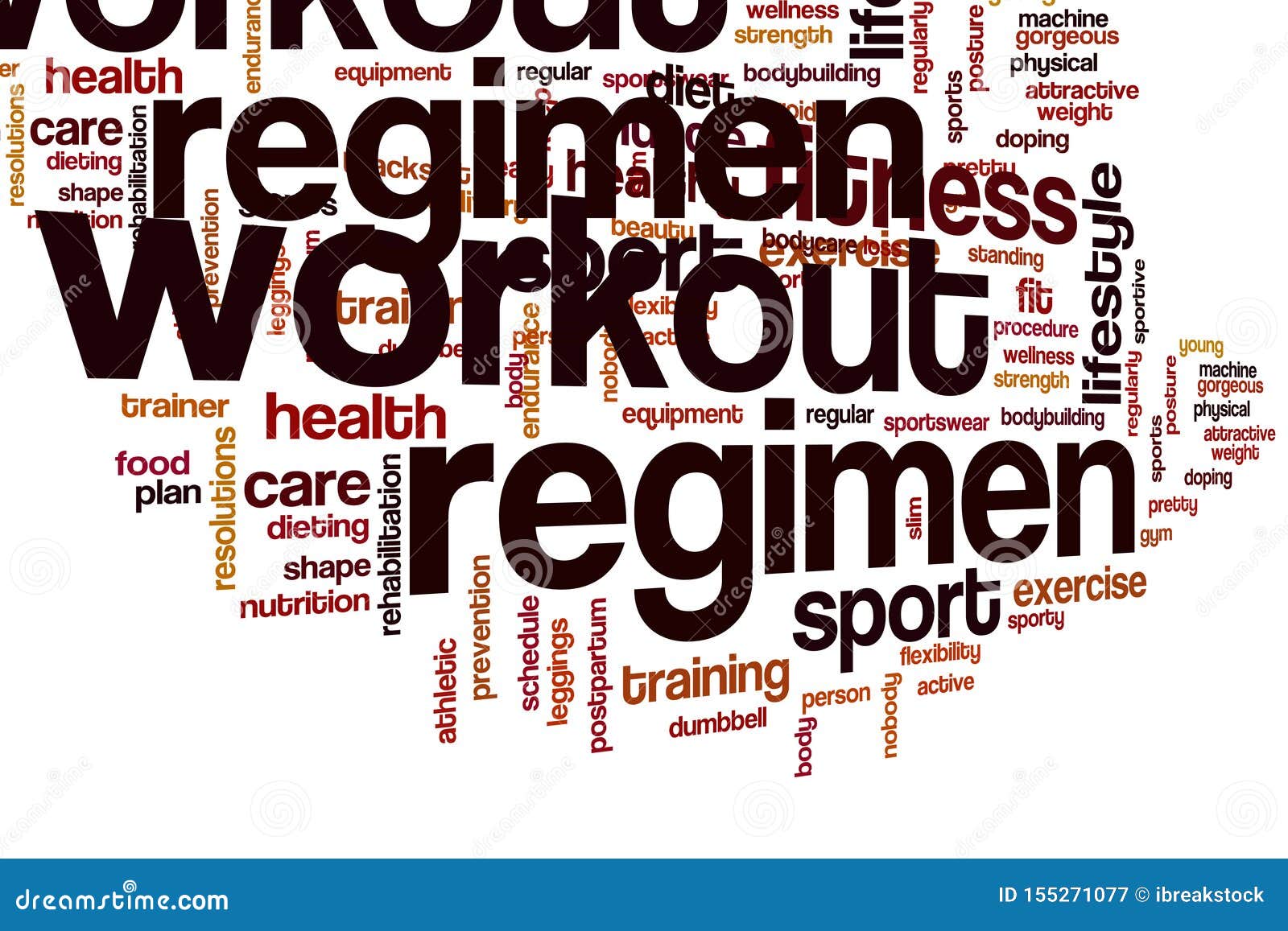 Workout regimen word cloud stock image. Image of healthy 155271077