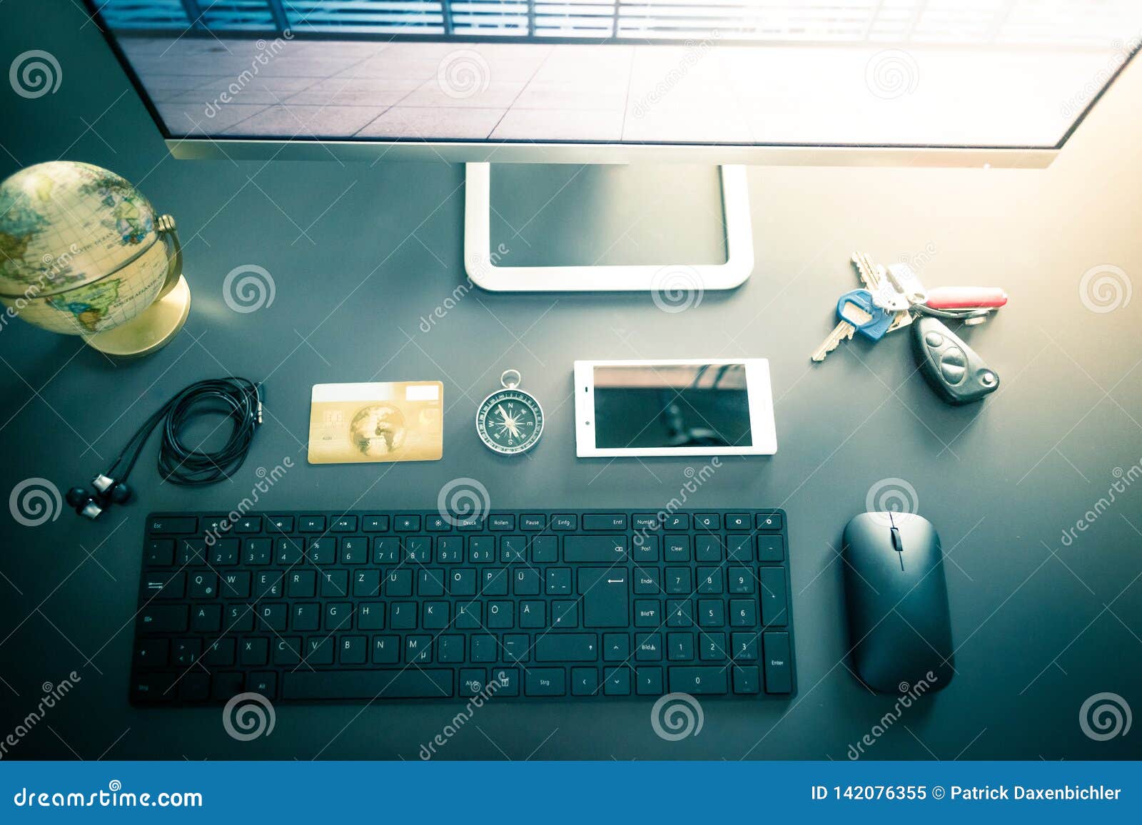 Workplace Of A Freelancer With Computer Keyboard Credit Card And