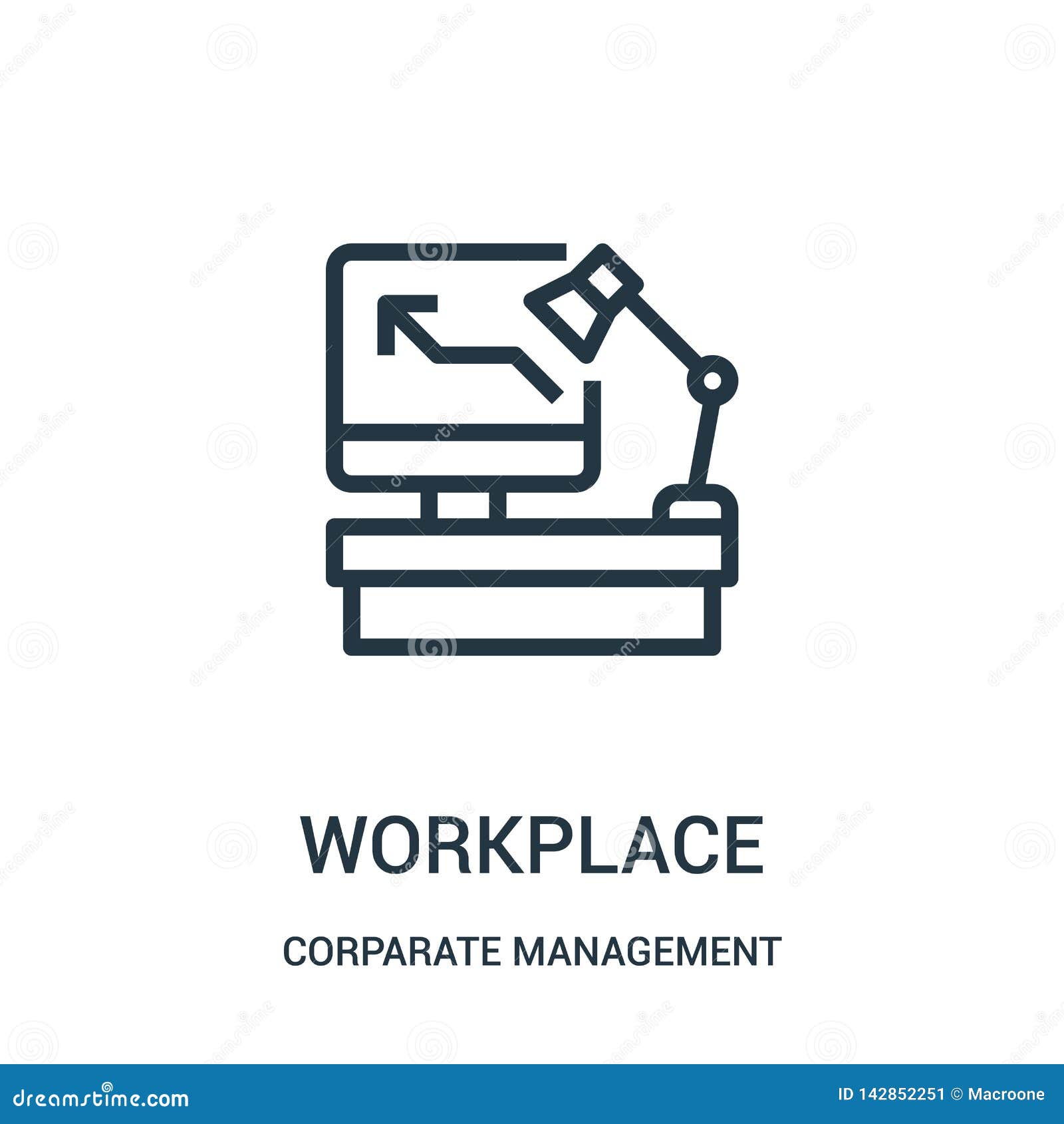 workplace icon  from corparate management collection. thin line workplace outline icon  . linear 