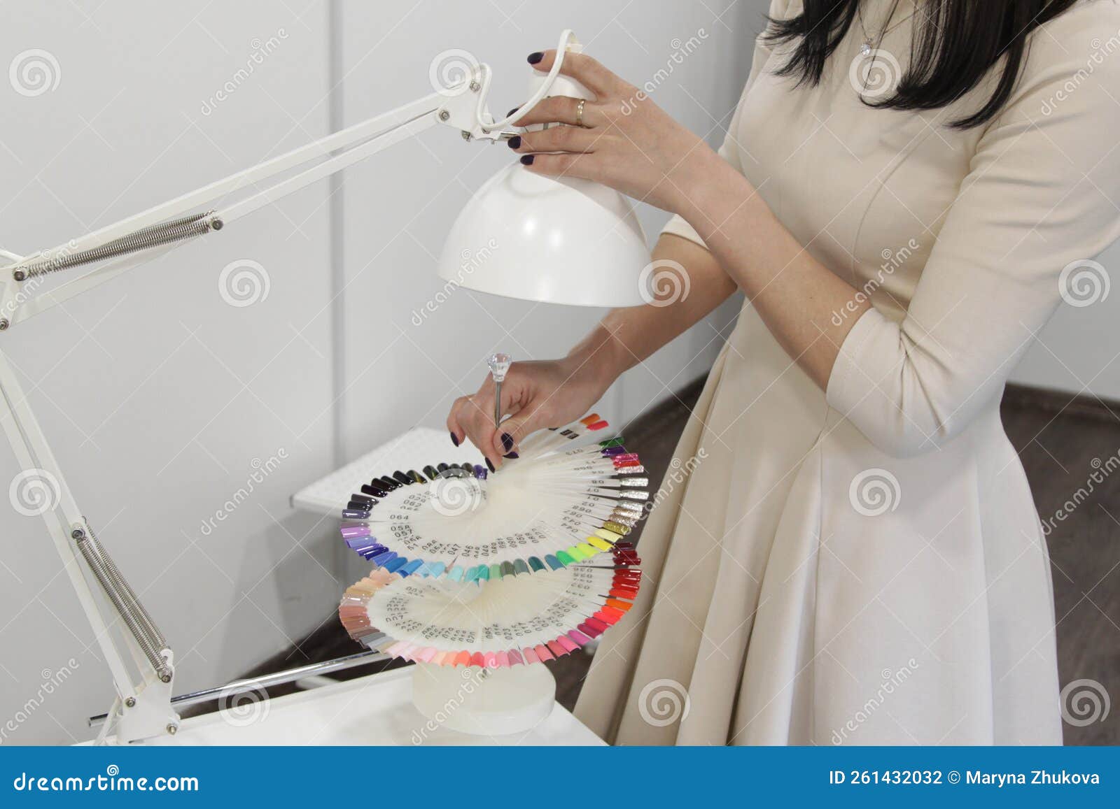 Workplace of a Manicure Master. a Salon Specialist Performs Work with a