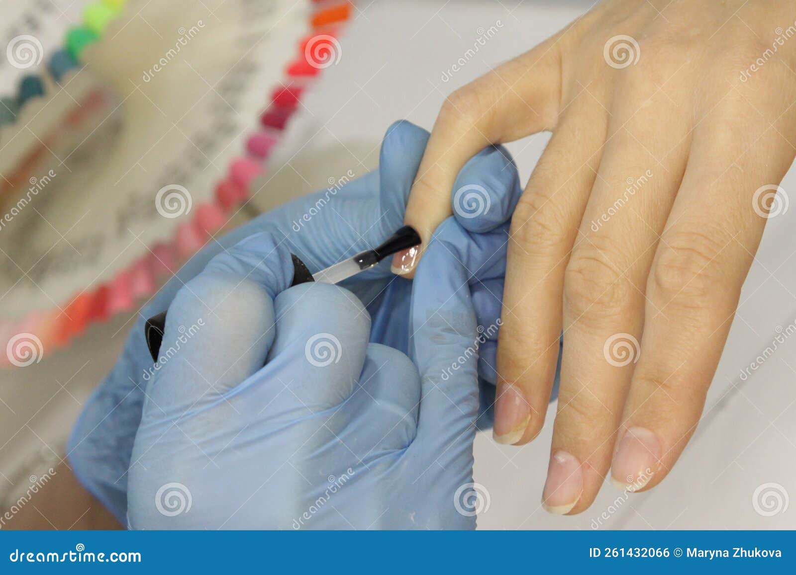 Workplace of a Manicure Master. a Salon Specialist Performs Work with a