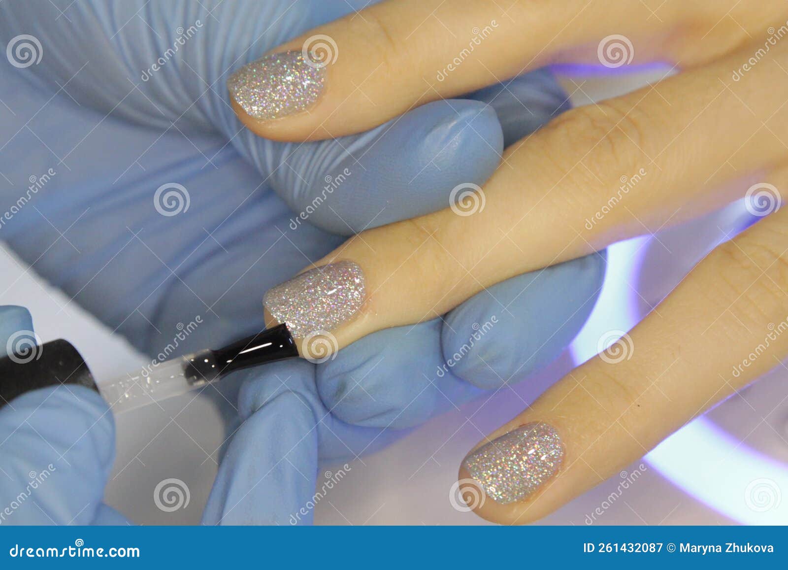 Workplace of a Manicure Master. a Salon Specialist Performs Work with a