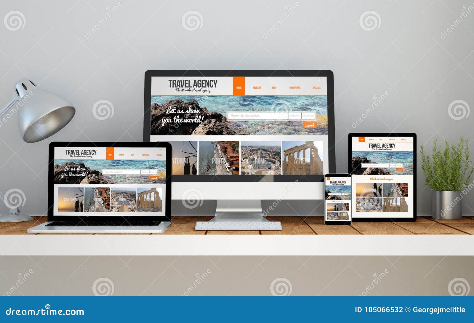 workplace with responsive  travel website online responsive website on devices