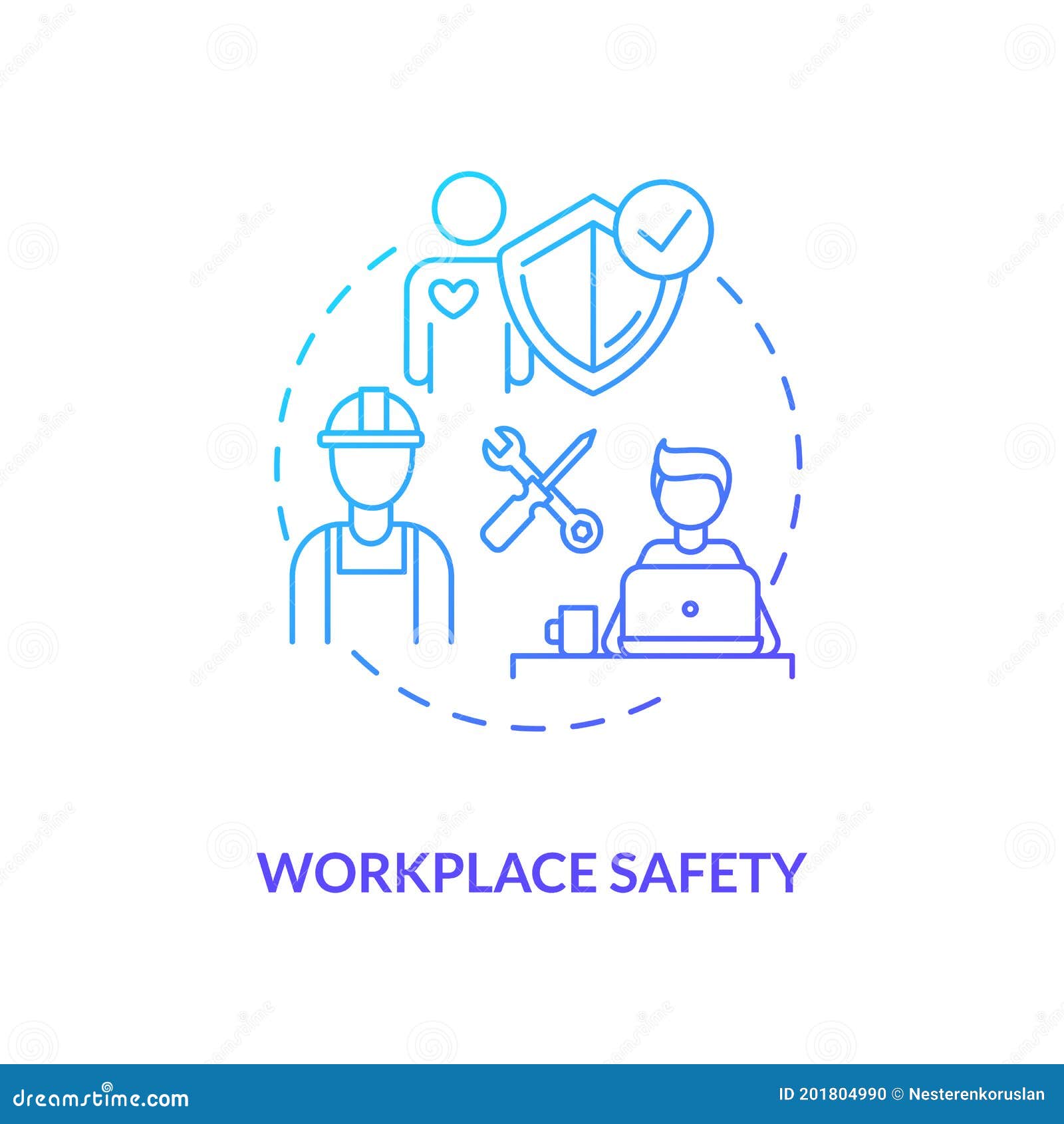 workplace safety blue gradient concept icon