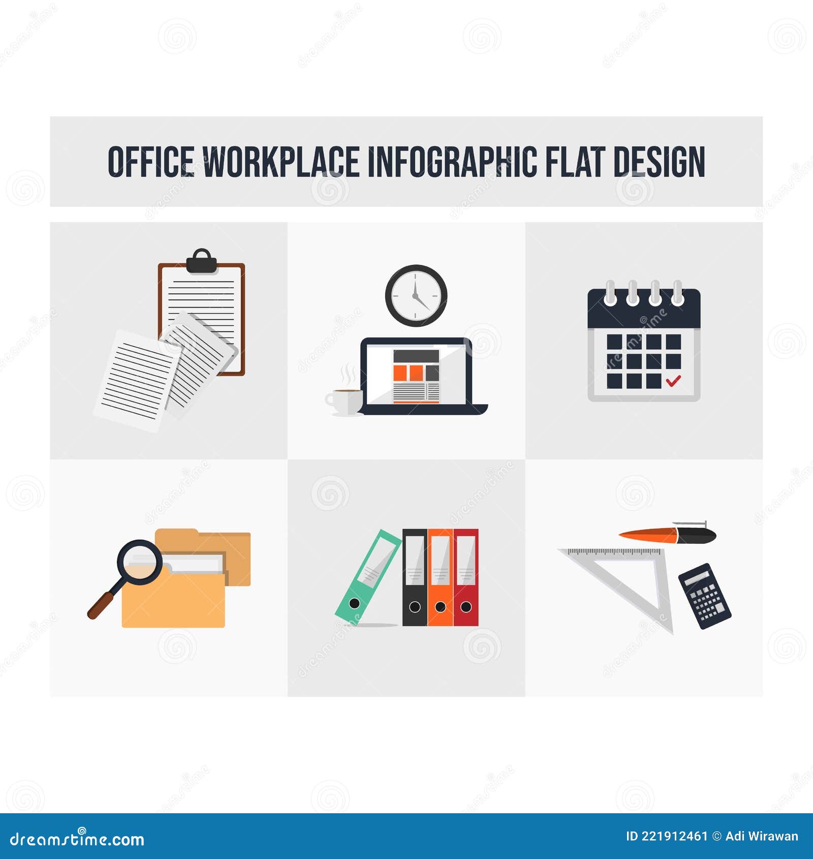 workplace  flat icon concept 