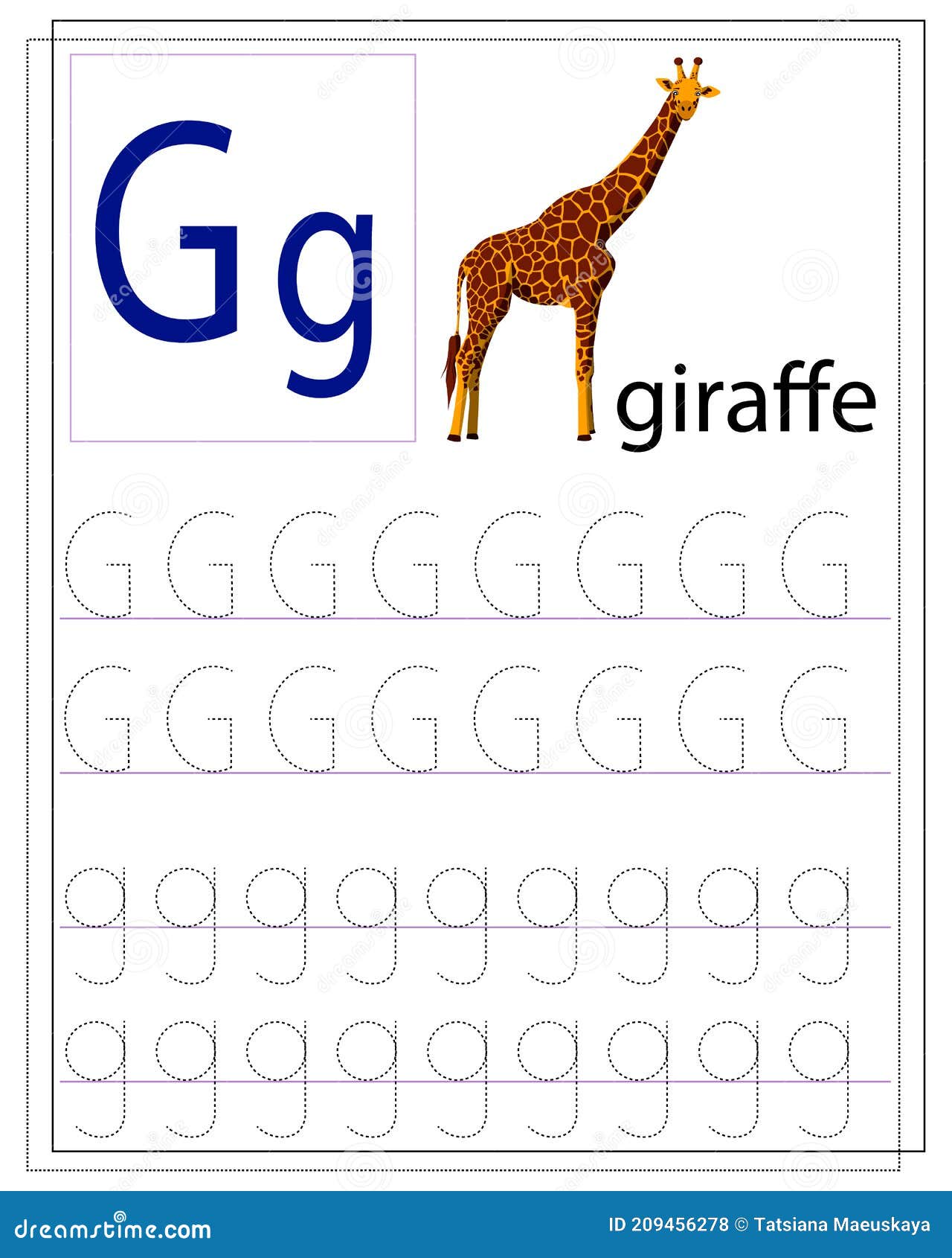 A Worksheet for Children with the Letter G To Learn the English ...