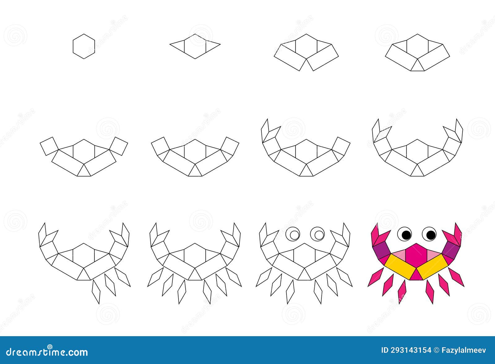 Worksheet Easy Guide To Drawing Comic Crab Simple Step By Step Drawing Worksheet Easy Guide To Drawing Comic Crab Simple Step By Step Drawing