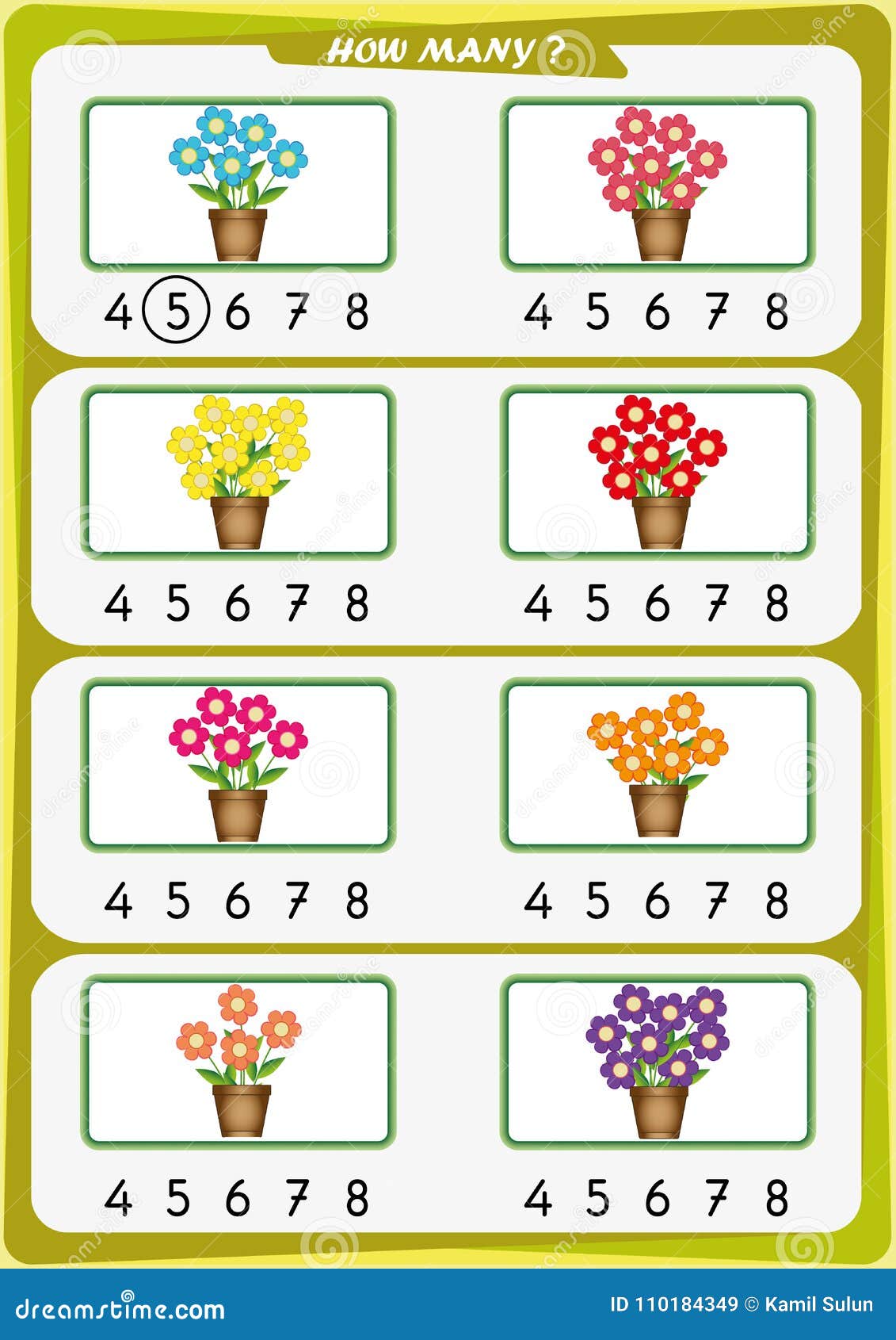 worksheet for kindergarten kids count the number of objects learn the