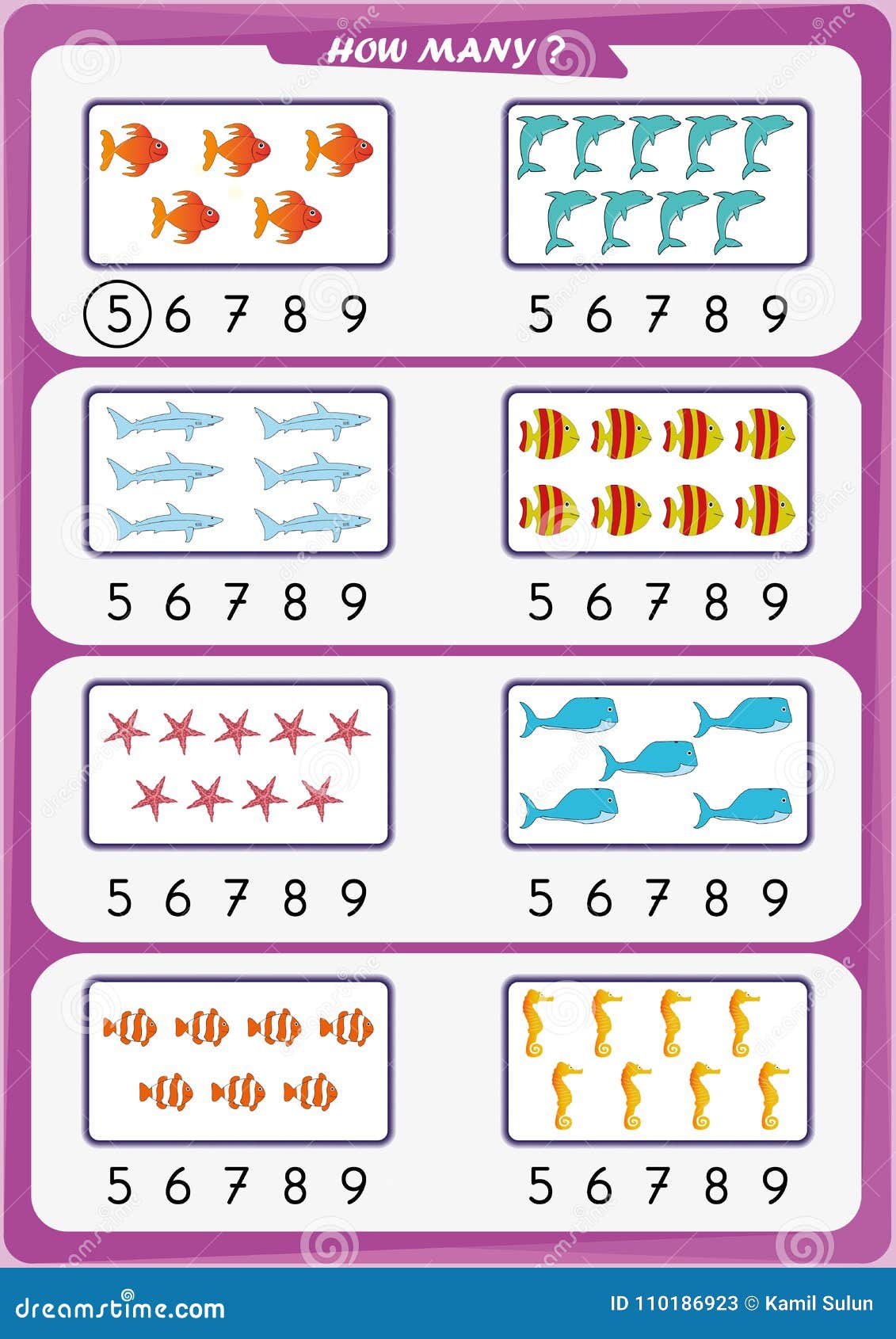 Numbers 7 8 And 9 Worksheets