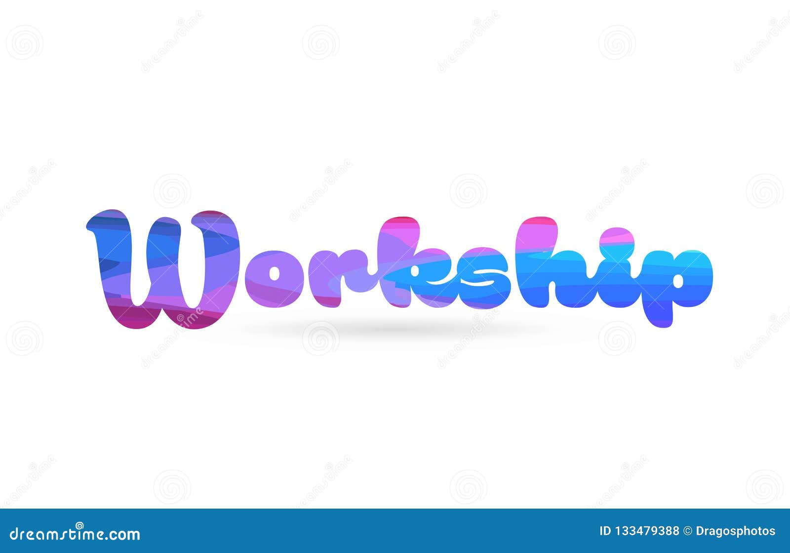 workship pink blue color word text logo icon