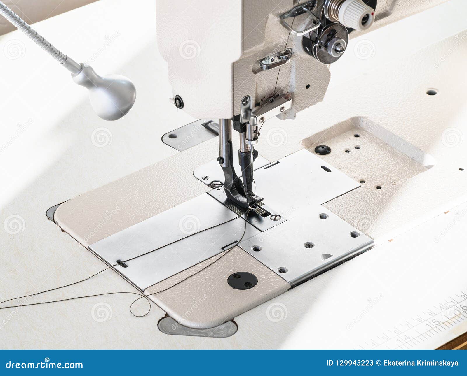 Thread In The Needle Of Industrial Sewing Machine Stock Image - Image of material, skin: 129943223