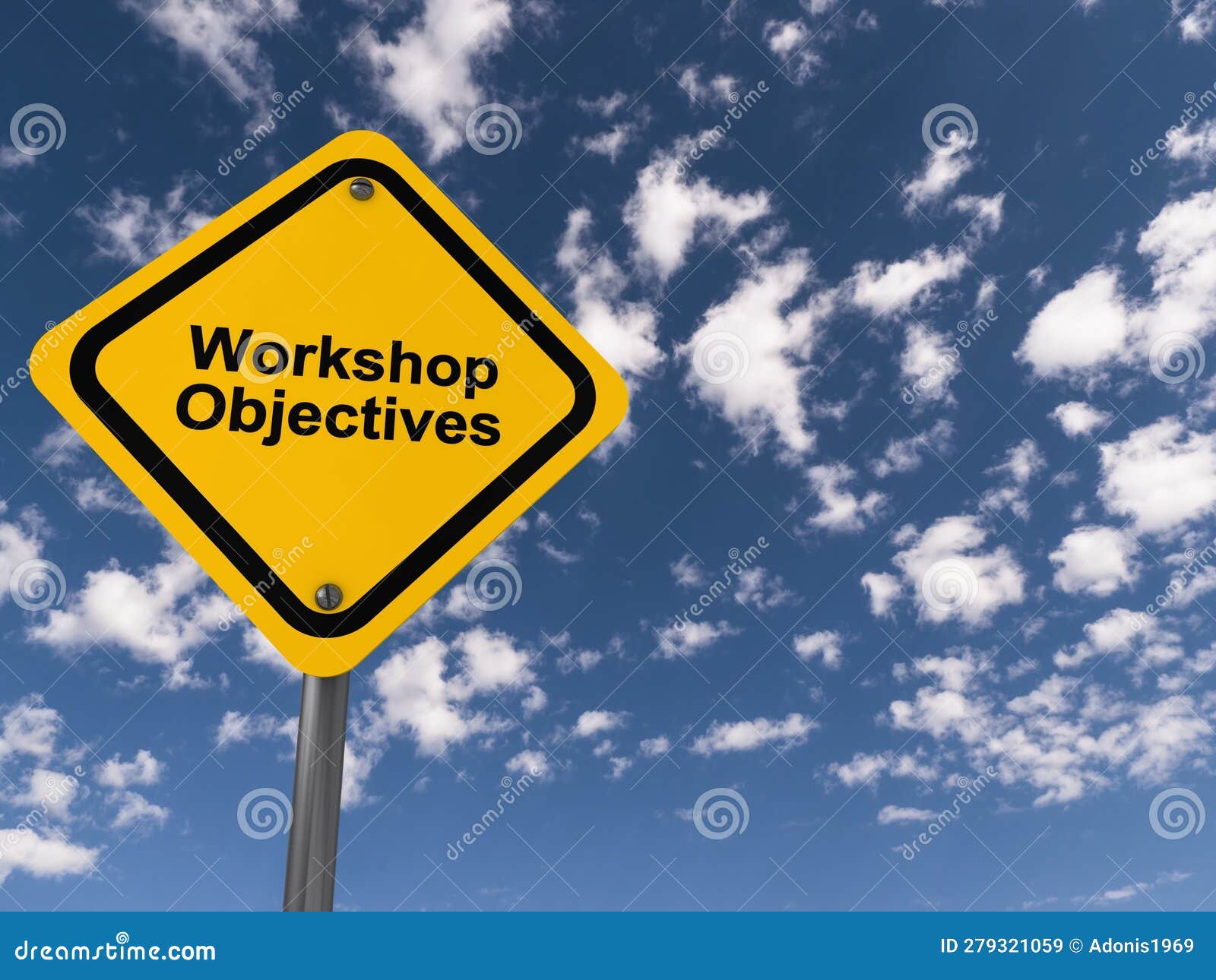Objectives Traffic Sign on Blue Sky Stock Image Image of