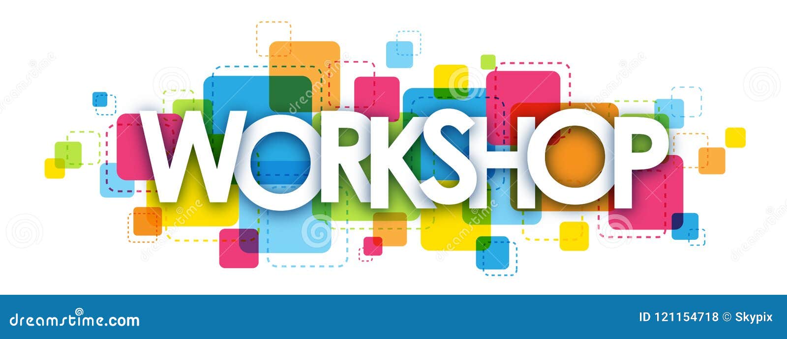 WORKSHOP Colorful Letters Banner Stock Vector - Illustration of