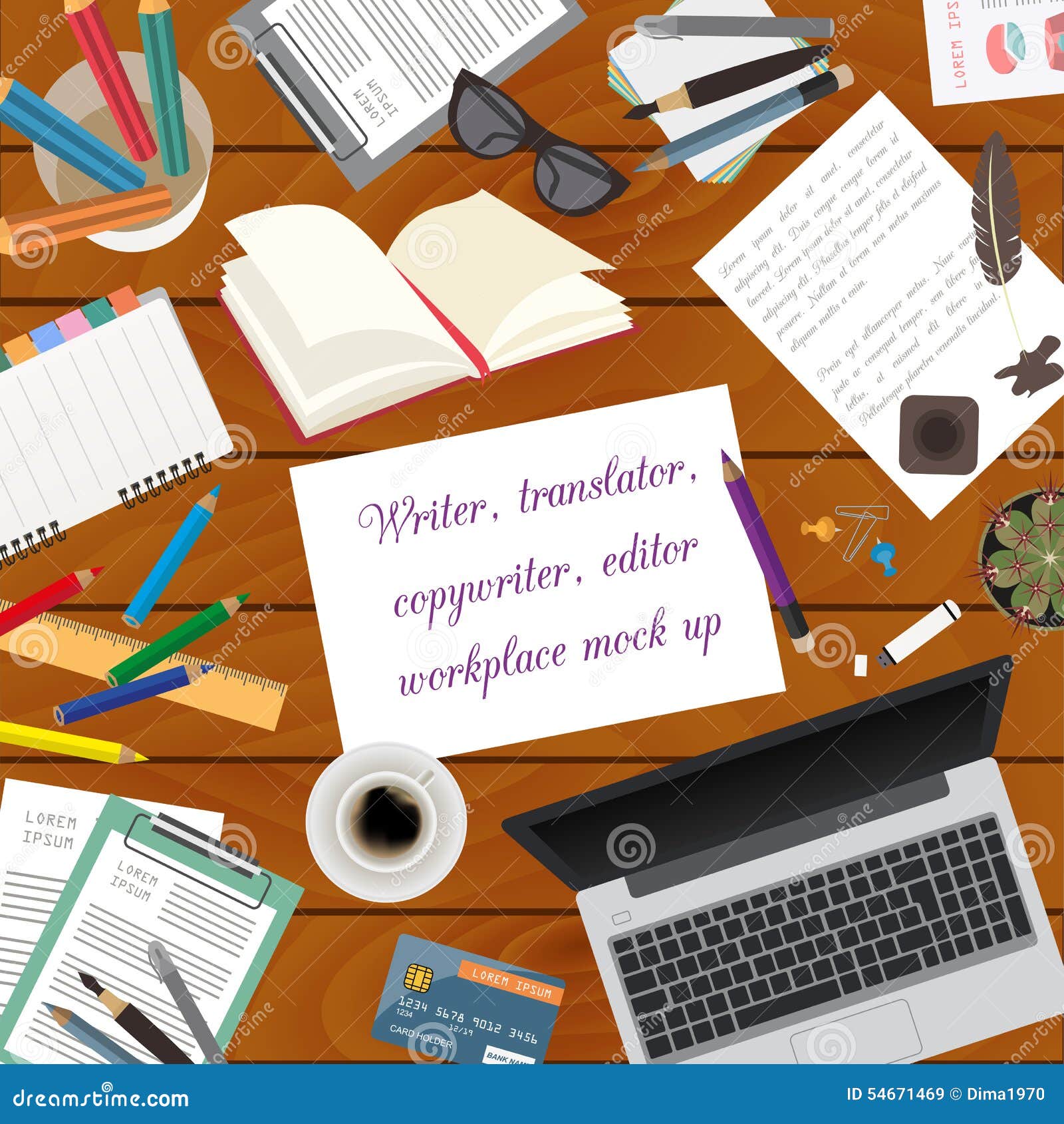 Workspace Of The Writer, Translator, Copywriter, Editor