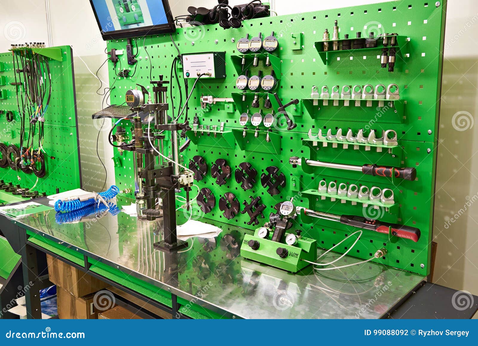 Worktable with Tools in Car Repair Shop Stock Photo Image of