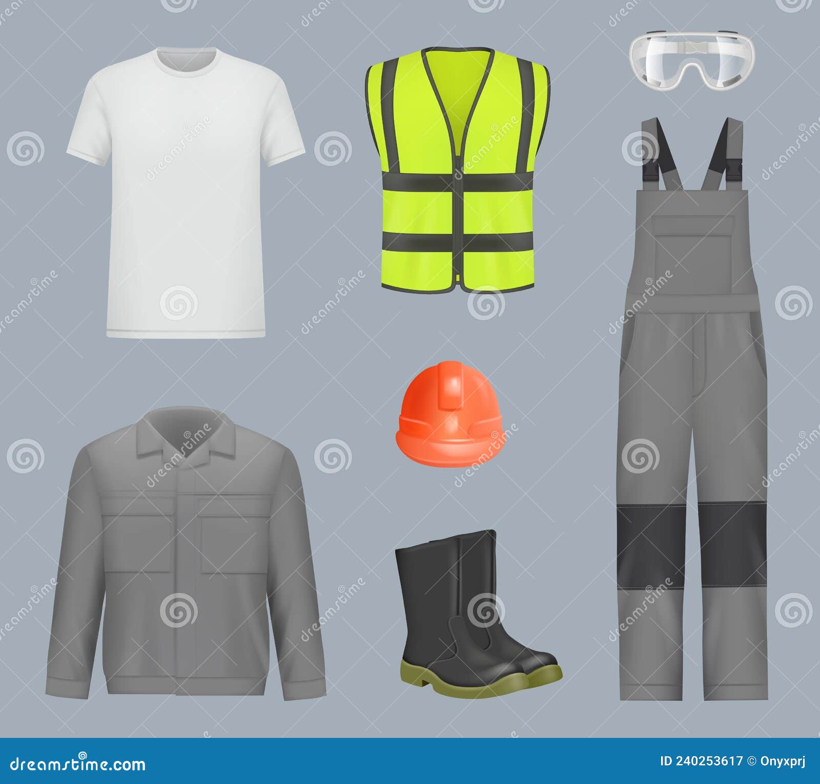 Workwear. Industry Realistic Uniform Workers Pants Helmet Boots and ...