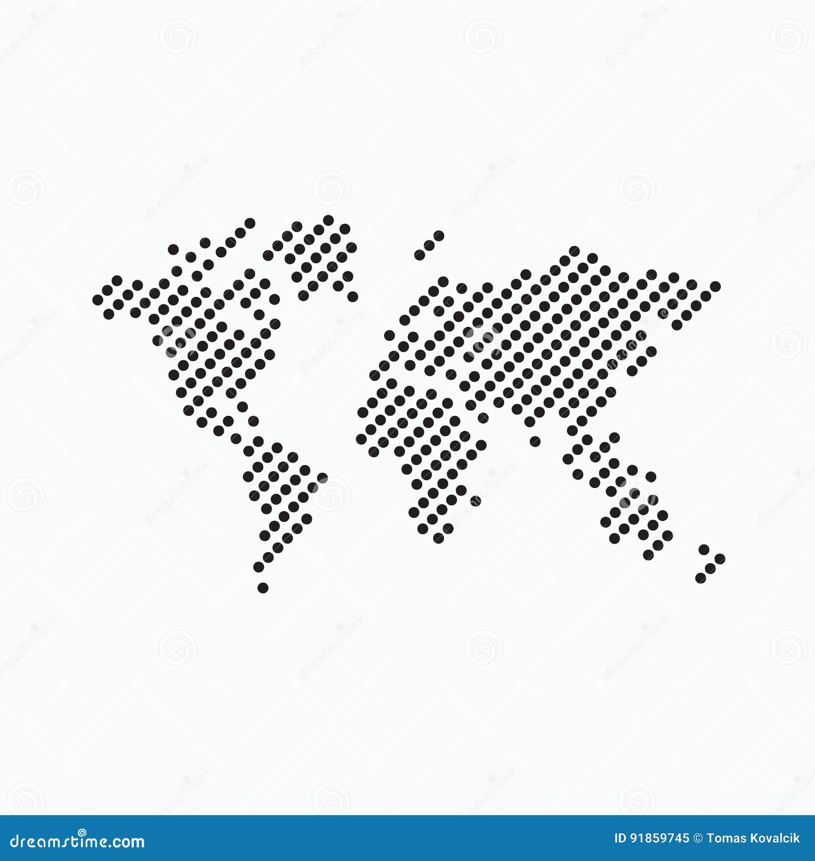 World Abstract Map Dots Vector Illustration Stock Vector