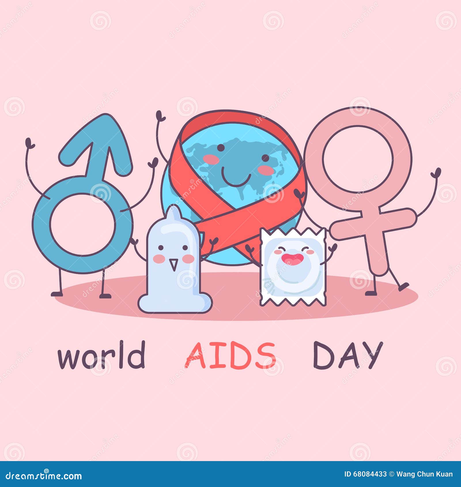 World Aids Day With Condom Stock Vector Illustration Of Cartoon 68084433