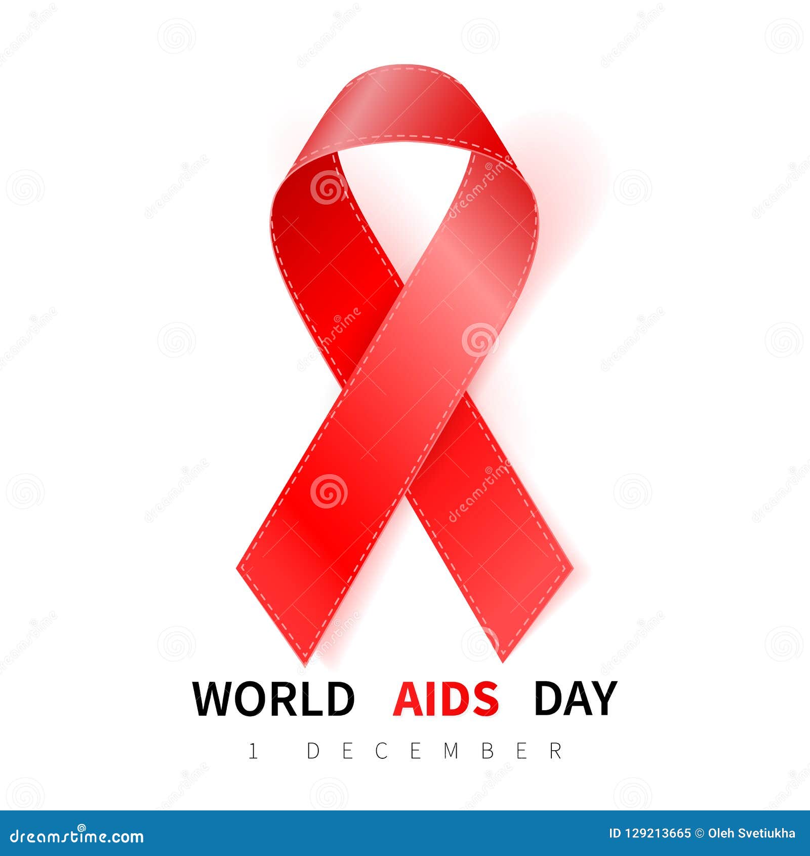 Red ribon - symbol of world aids day Royalty Free Vector