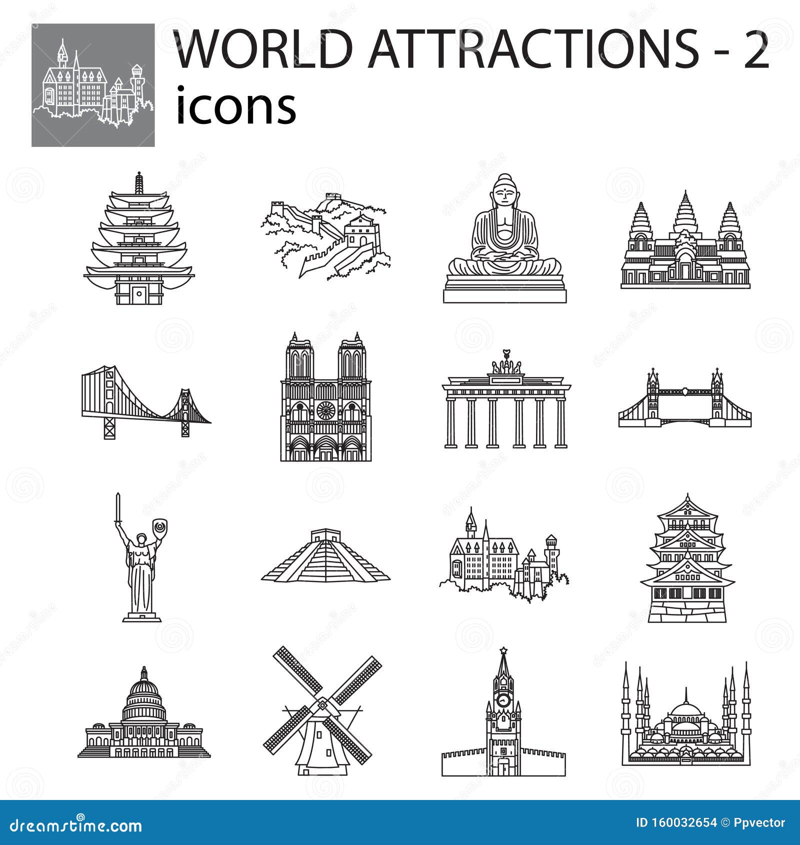 World Attractions Icon Line Linear Vector Set Black Signs Symbols world-attractions-icon-line-linear-vector-set-black-signs-symbols
