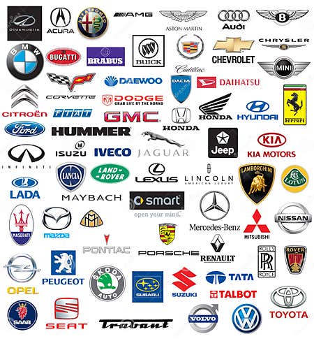 World Brand of Cars Logotypes Editorial Stock Image - Illustration of ...