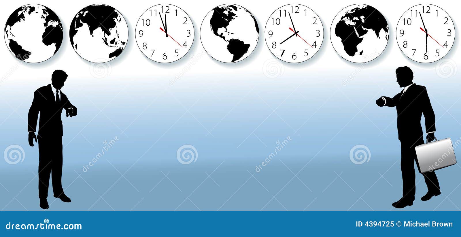 World Business People Time Zone Travel Clock Stock Vector