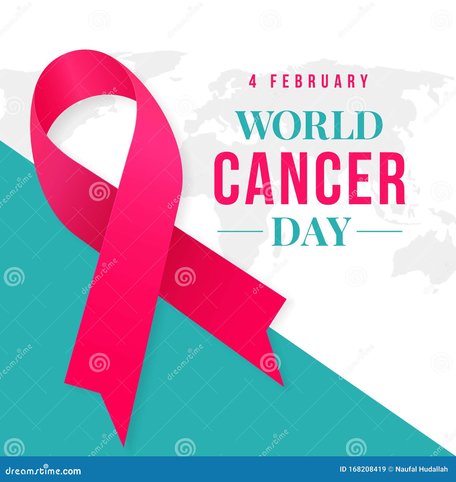 World Cancer Day Poster Background Template Design With Ribbon Symbol Illustration Stock Illustration Illustration Of Happy Background