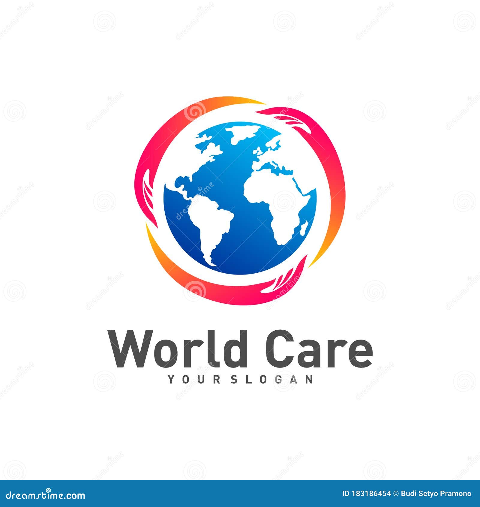 World Care Logo Design Template Vector, Earth Care Logo Concept