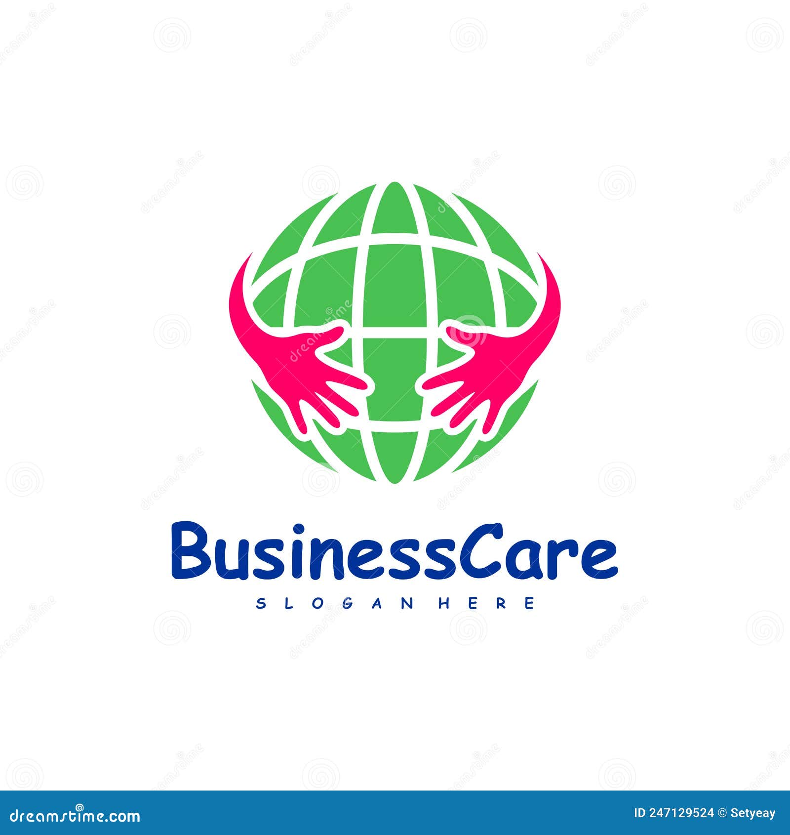 World Care Logo Design Vector. Icon Symbol Stock Illustration