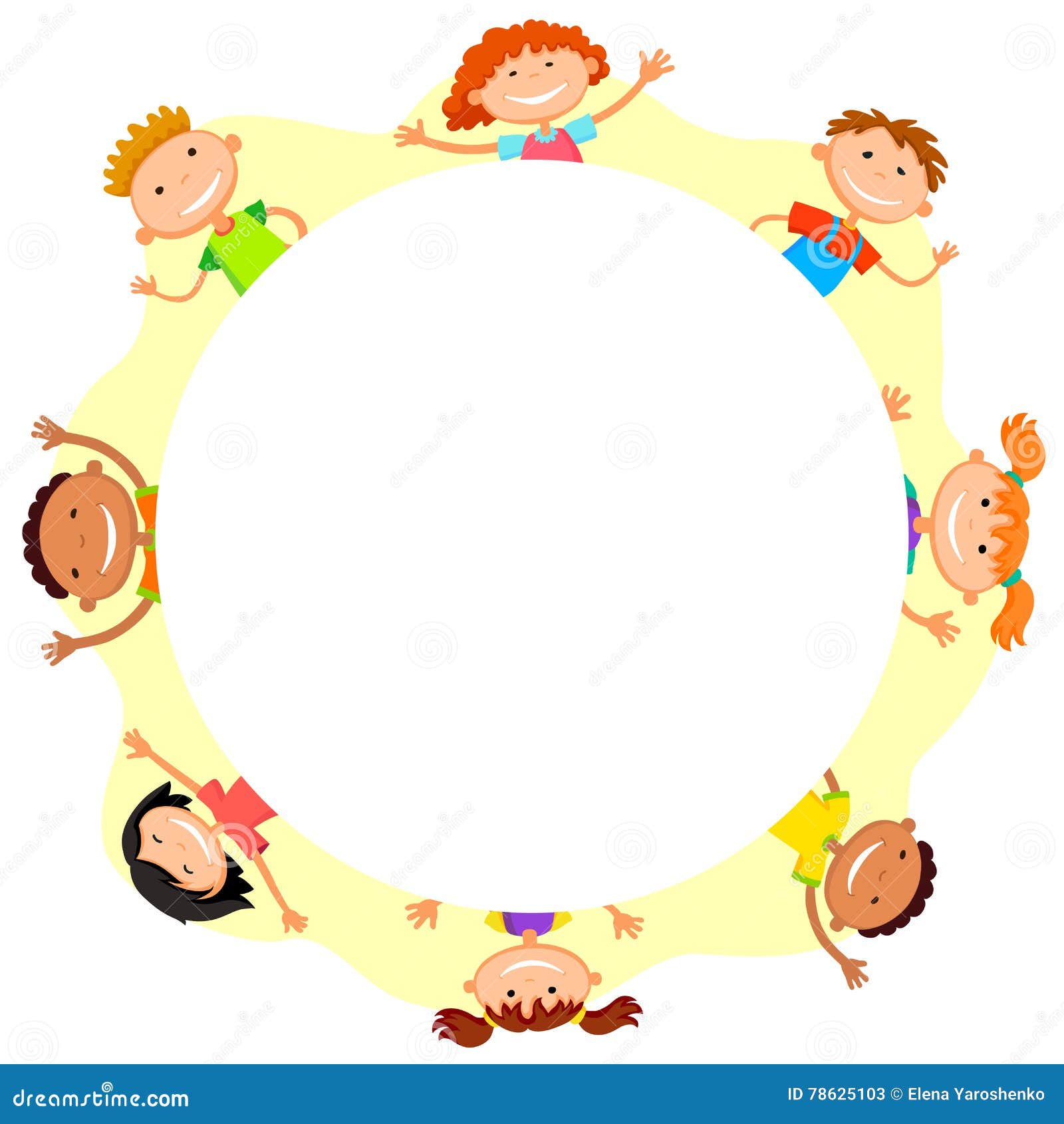 The World Children in a Circle Kids Smile White Background Stock Vector ...