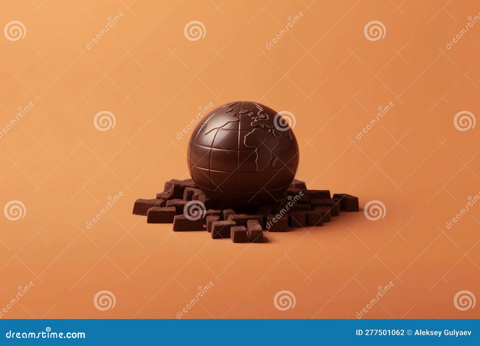 World Chocolate Day a Chocolate Truffle with the World on it AI