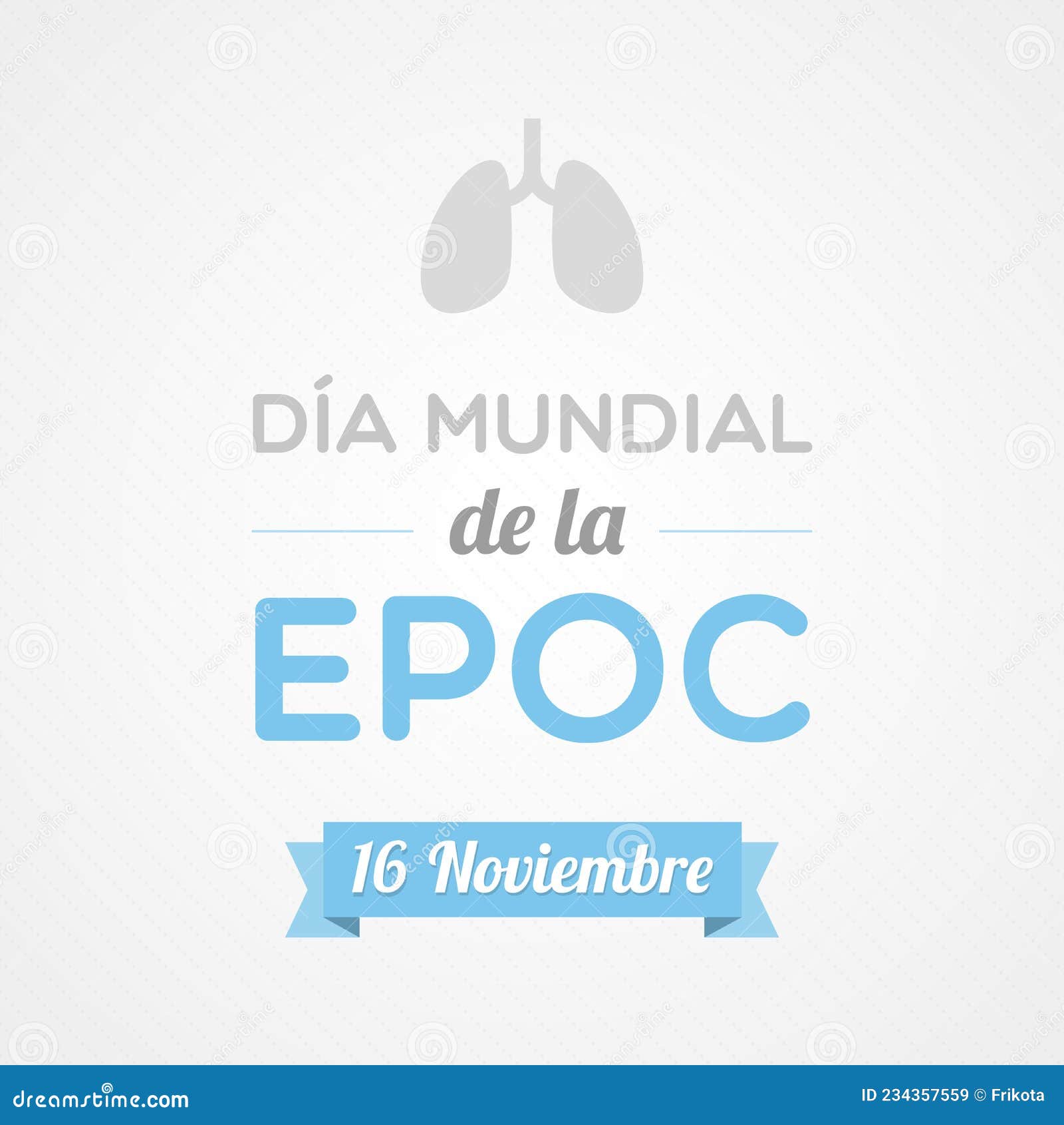 world chronic obstructive pulmonary disease day in spanish. dia mundial de la epoc.  , flat 