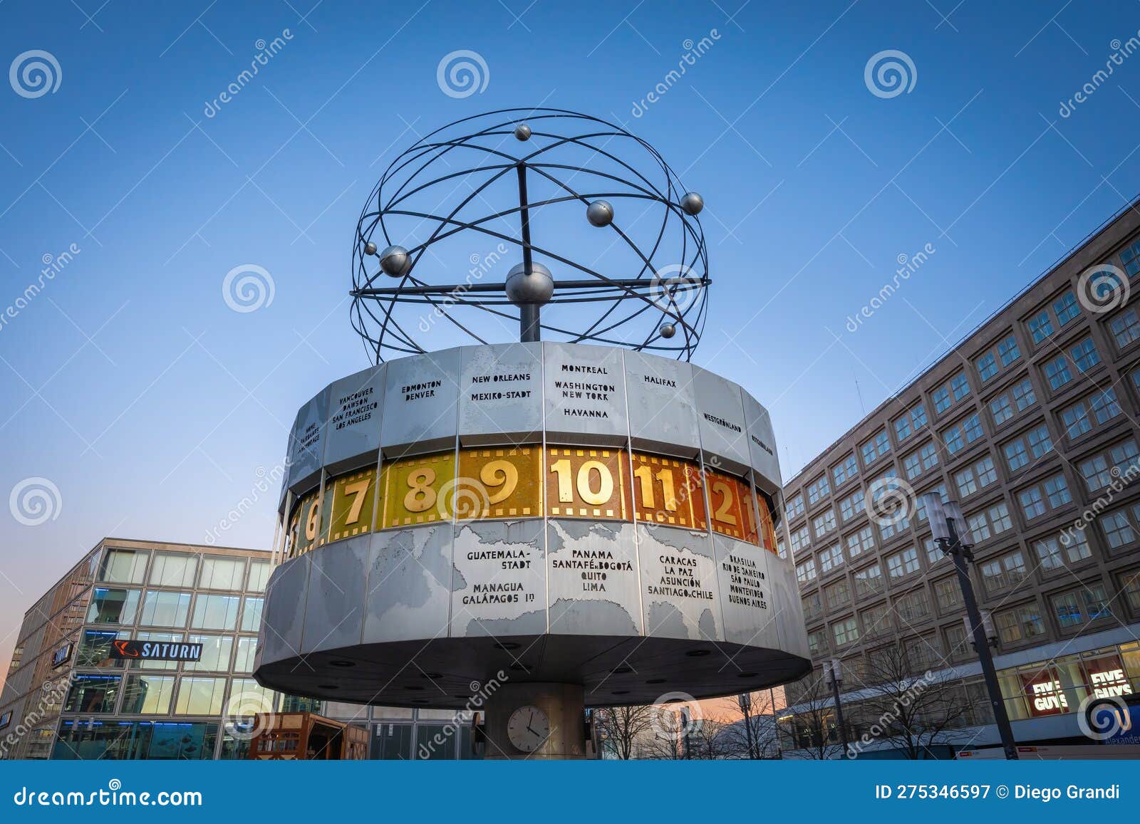 World Clock (Weltzeituhr) at Alexanderplatz Square Berlin, Germany Editorial Photography