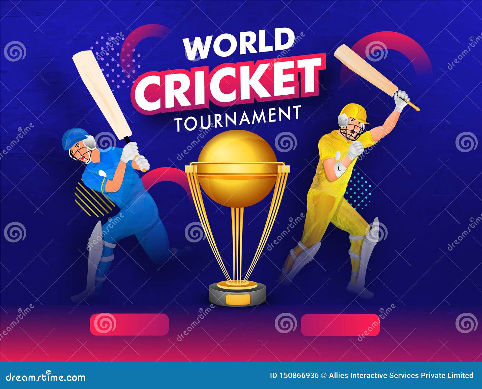 World Cricket Tournament Banner or Poster Design with Champion Trophy and  Batsmen Character. Stock Illustration - Illustration of match, batsmen:  150866936