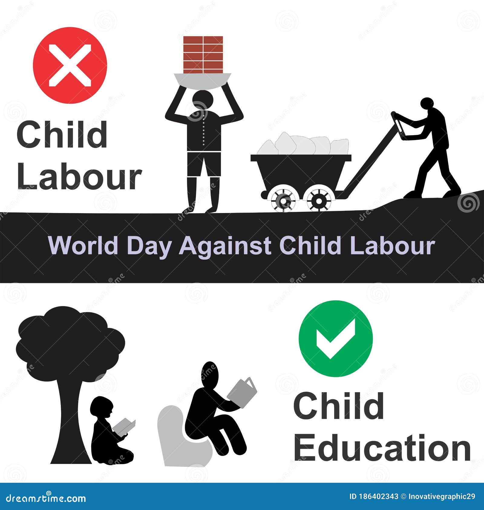 World Day Against Child Labour Stock Vector Illustration Of Figure Hard