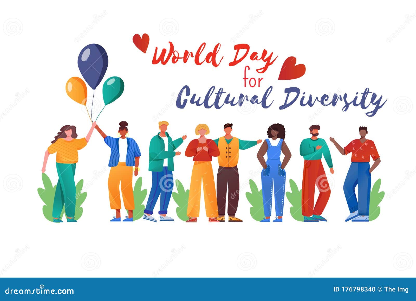 world day for cultural diversity flat poster  template