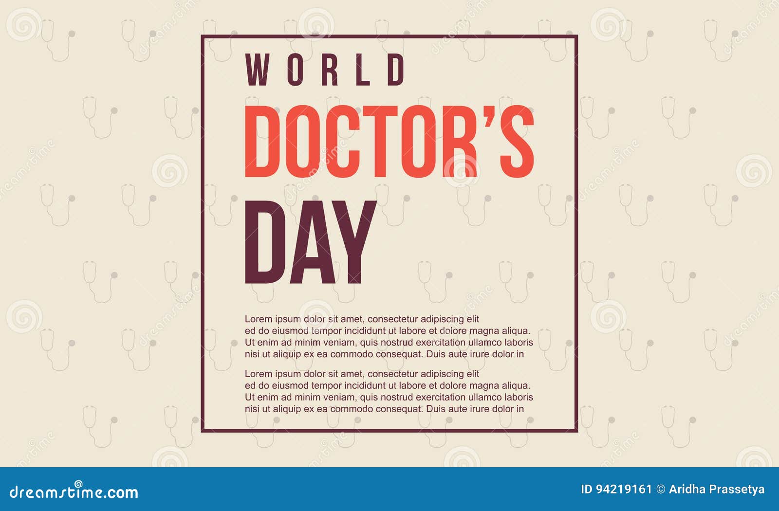 World Doctor Day Style Card Stock Vector Illustration of health