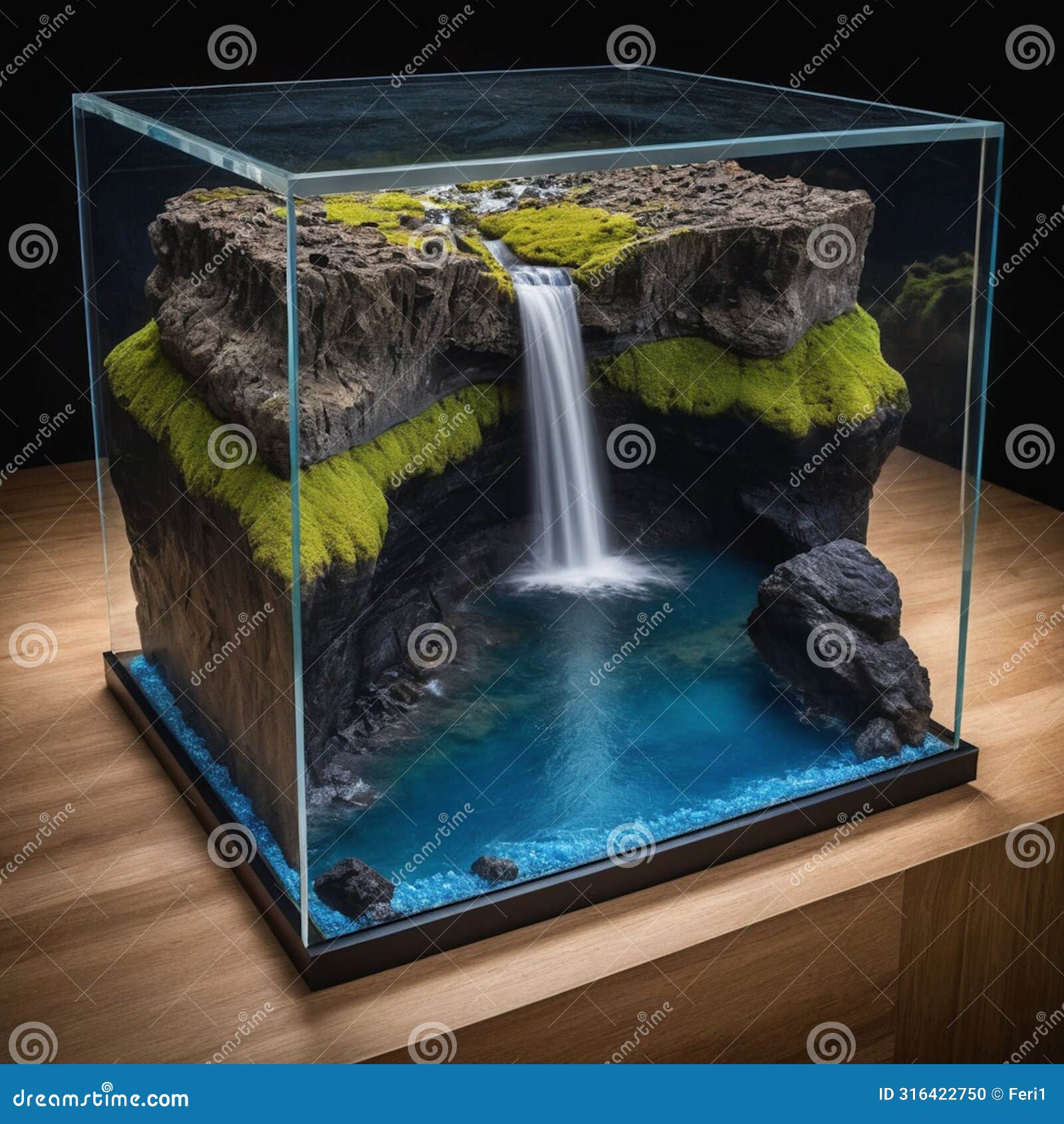 world enclosed in aquarium.