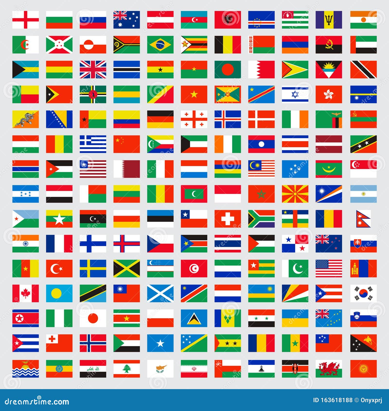 World Flags Collection. Laws Name Independent Symbols Map Vector ...