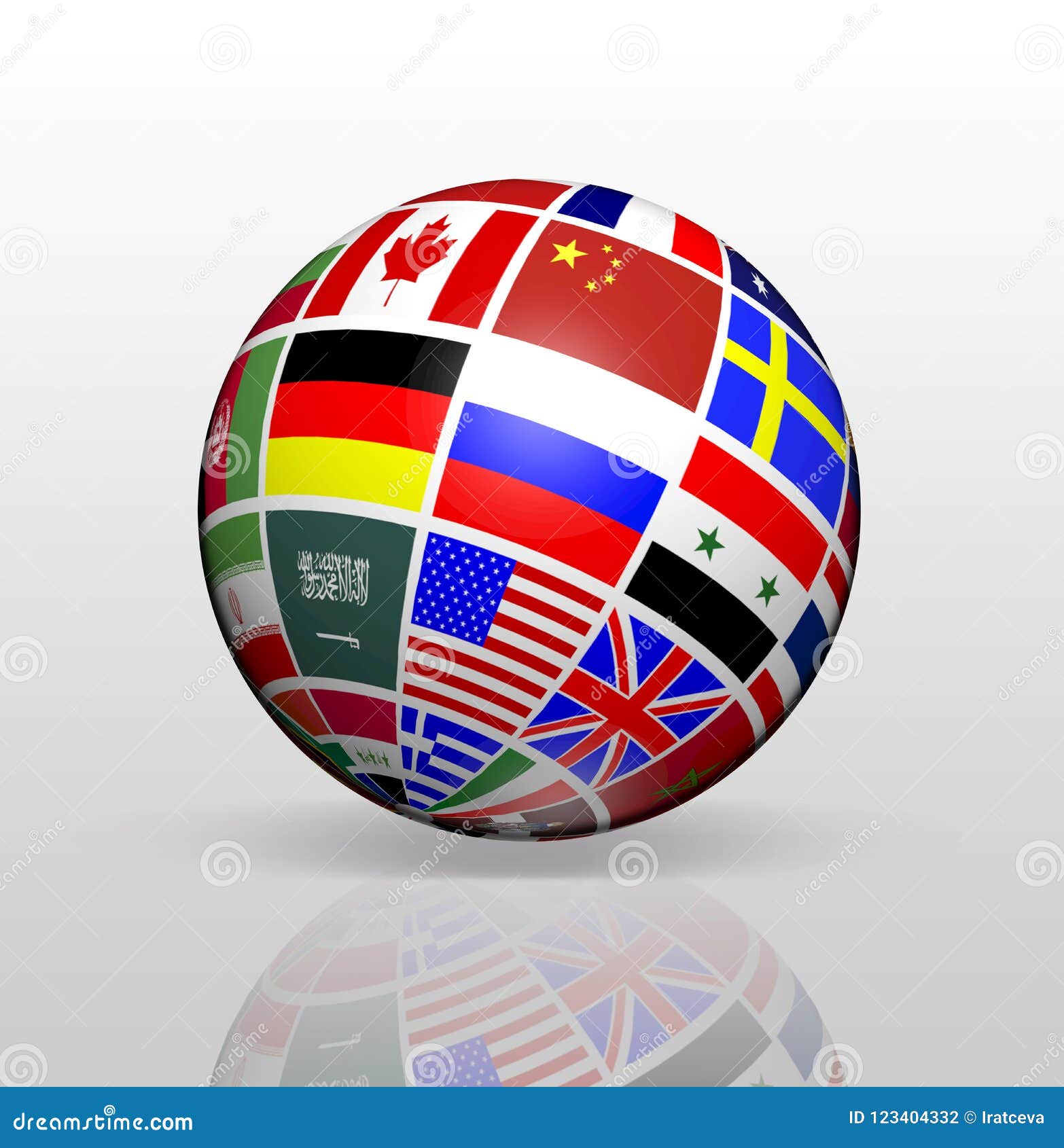 International Flags Globe stock illustration. Illustration of ethnic - 123404332
