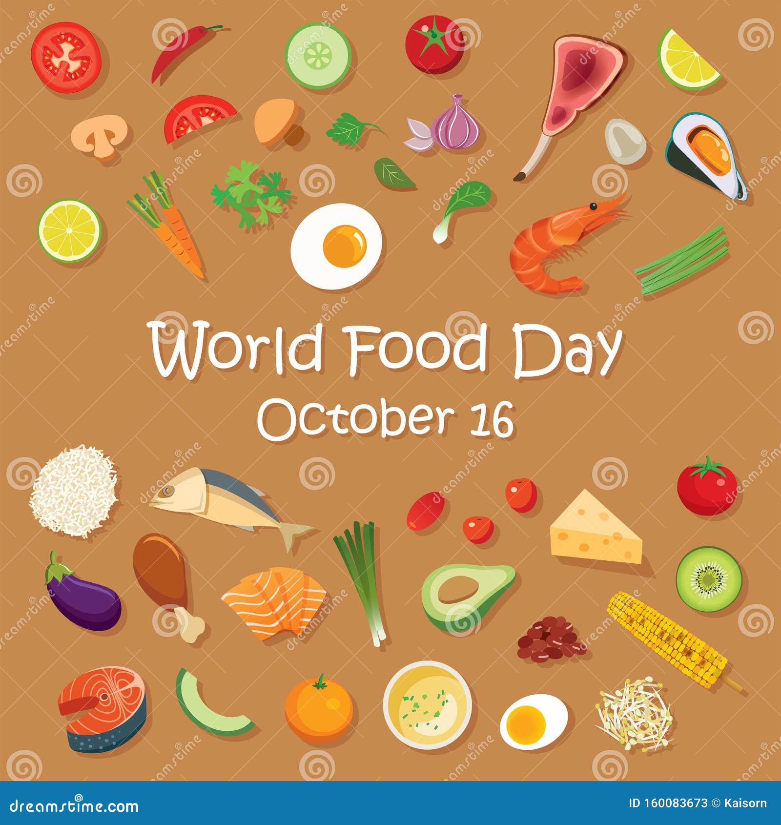 World Food Day Poster Template and Background Stock Vector