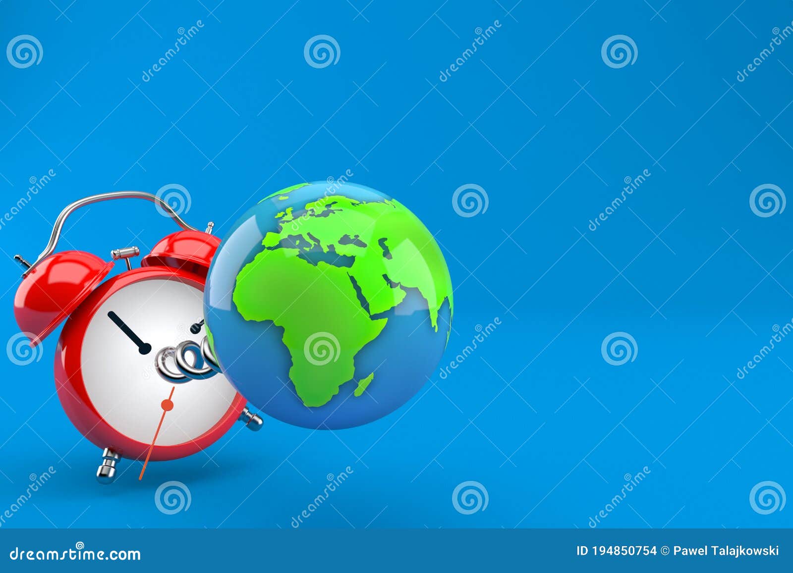 World Globe with Alarm Clock Stock Illustration Illustration of alarm