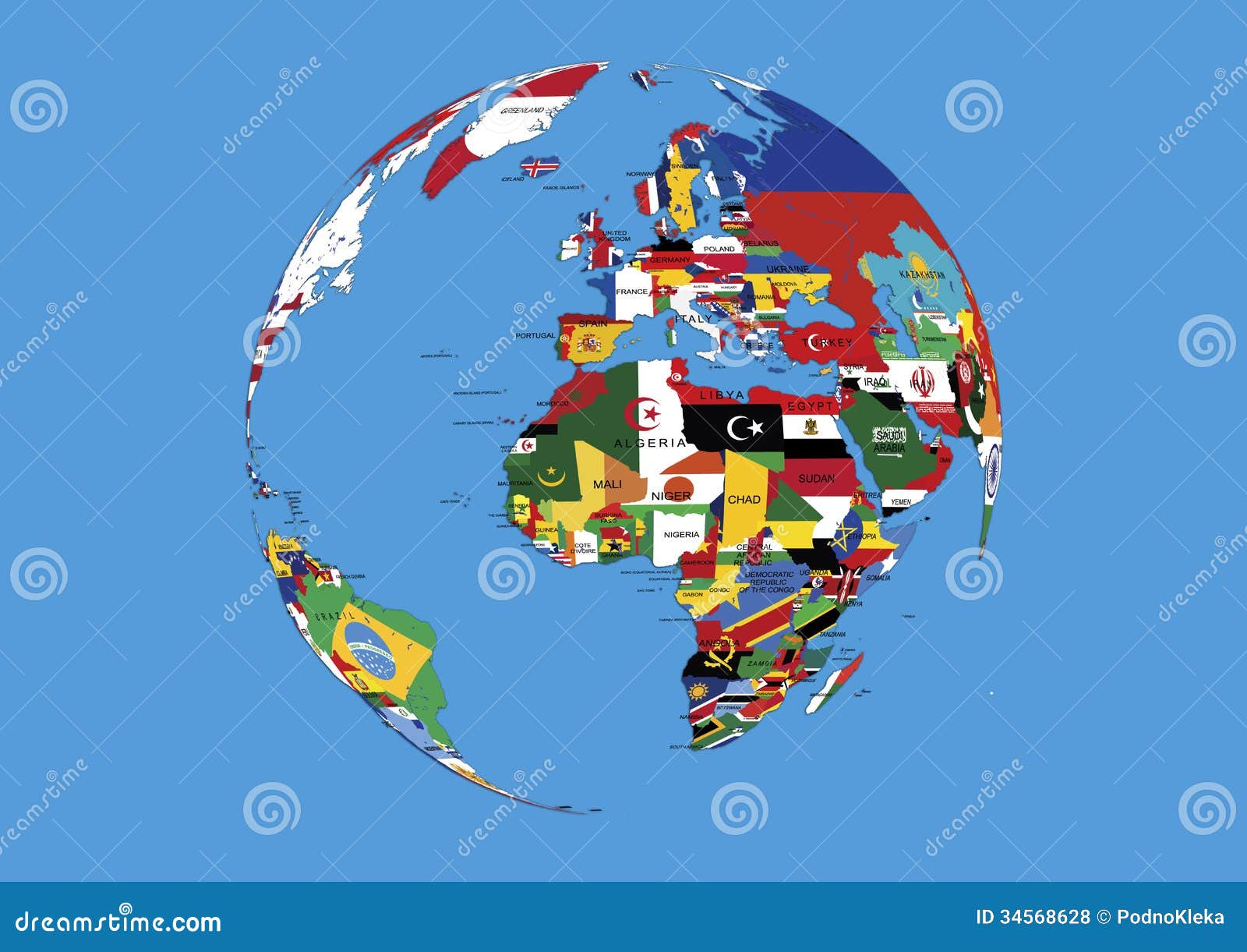 world flags map