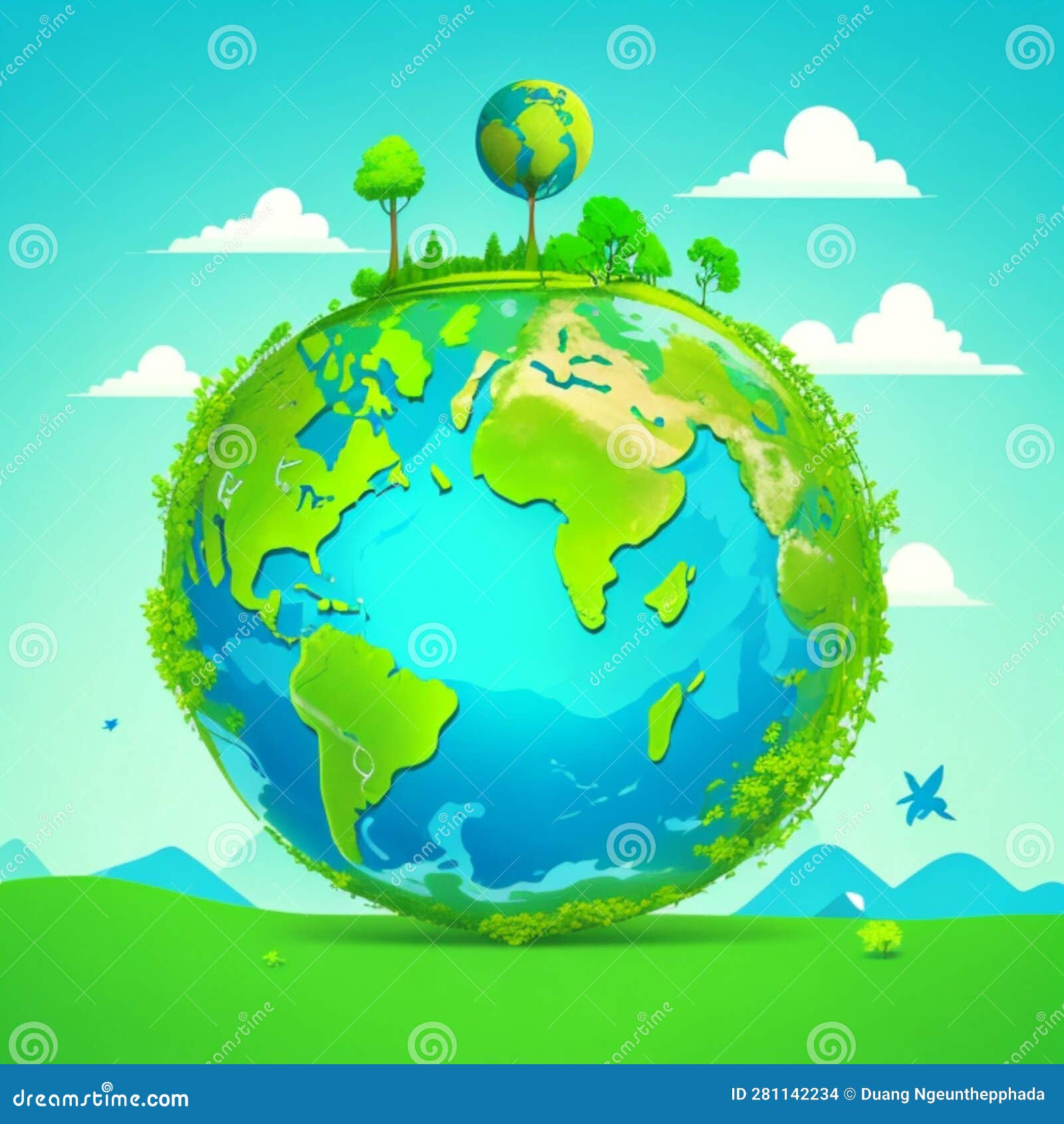 World Green Day, Earth Circle Save the World Environment Stock Photo