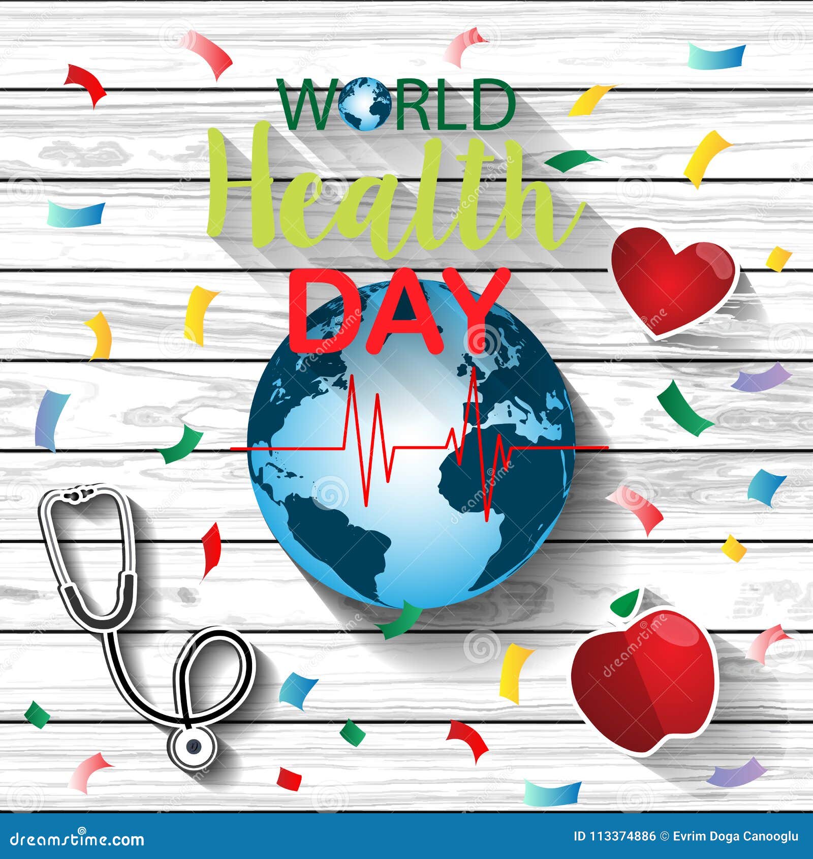 World health day concept with hand draw lettering and healthy lifestyle  illustration, Stock Vector, Vector And Low Budget Royalty Free Image. Pic.  ESY-044929000 | agefotostock