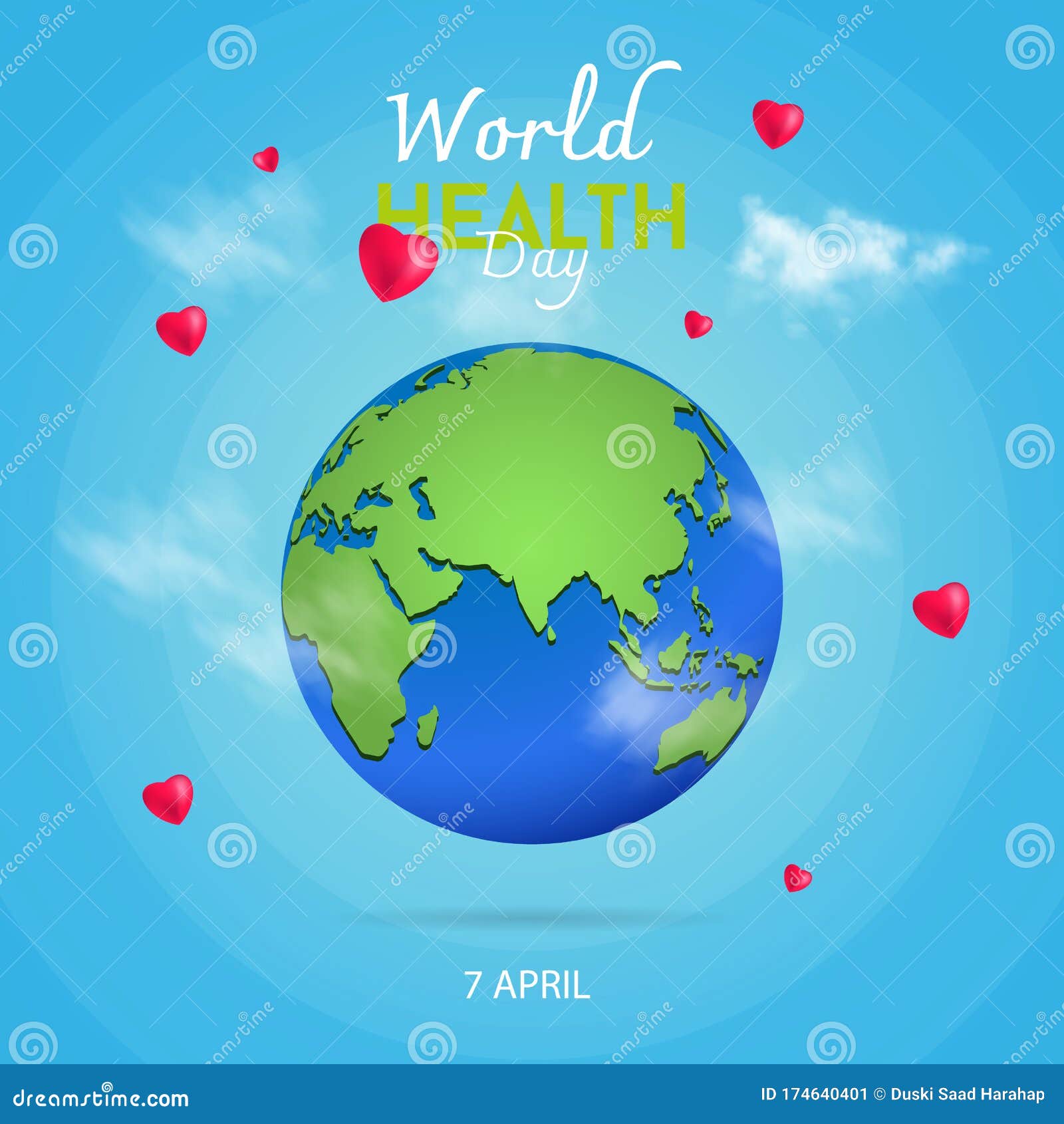 world health day heart background free  01