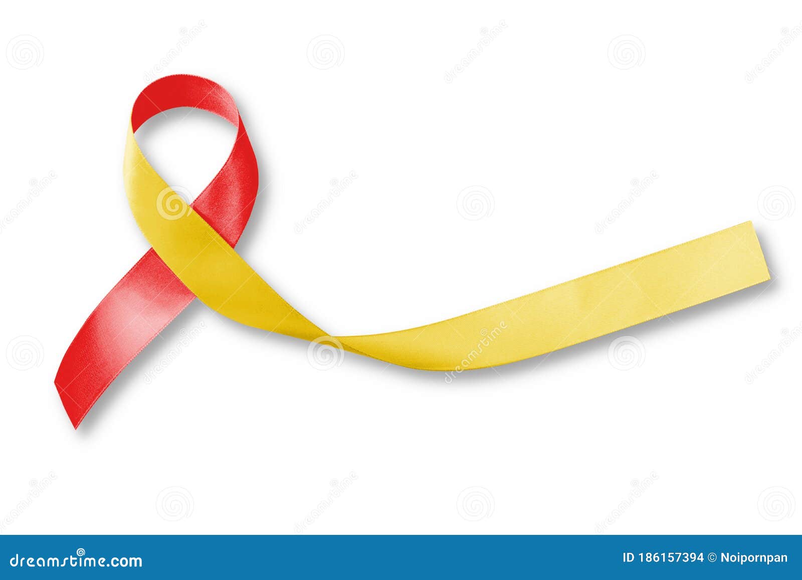 world hepatitis day and hiv/ hcv co-infection awareness with red yellow ribbon   with clipping path on white background