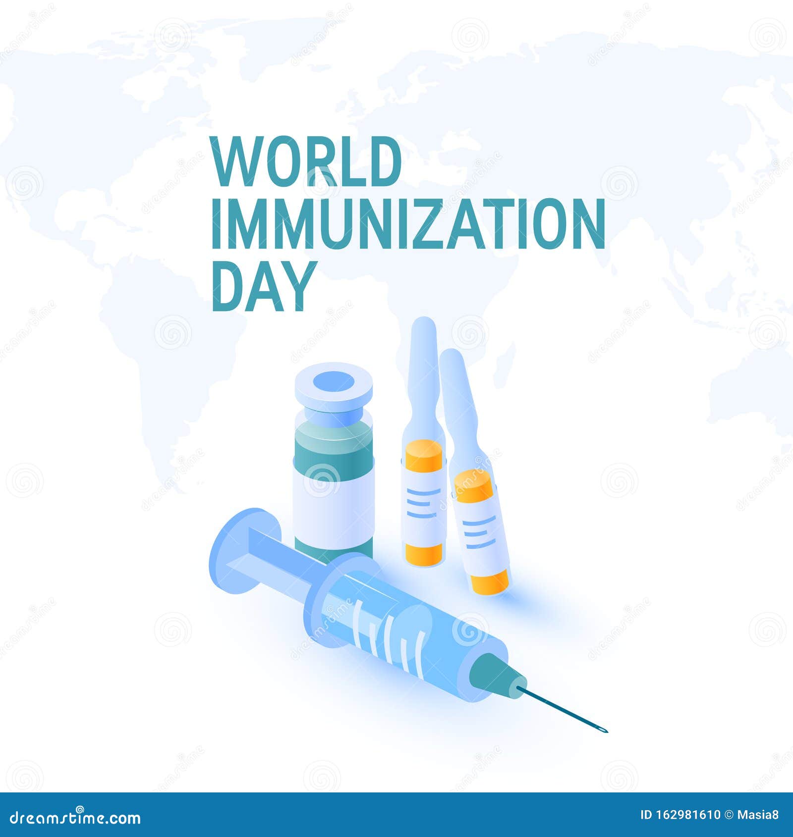 world immunization day concept,  flat style
